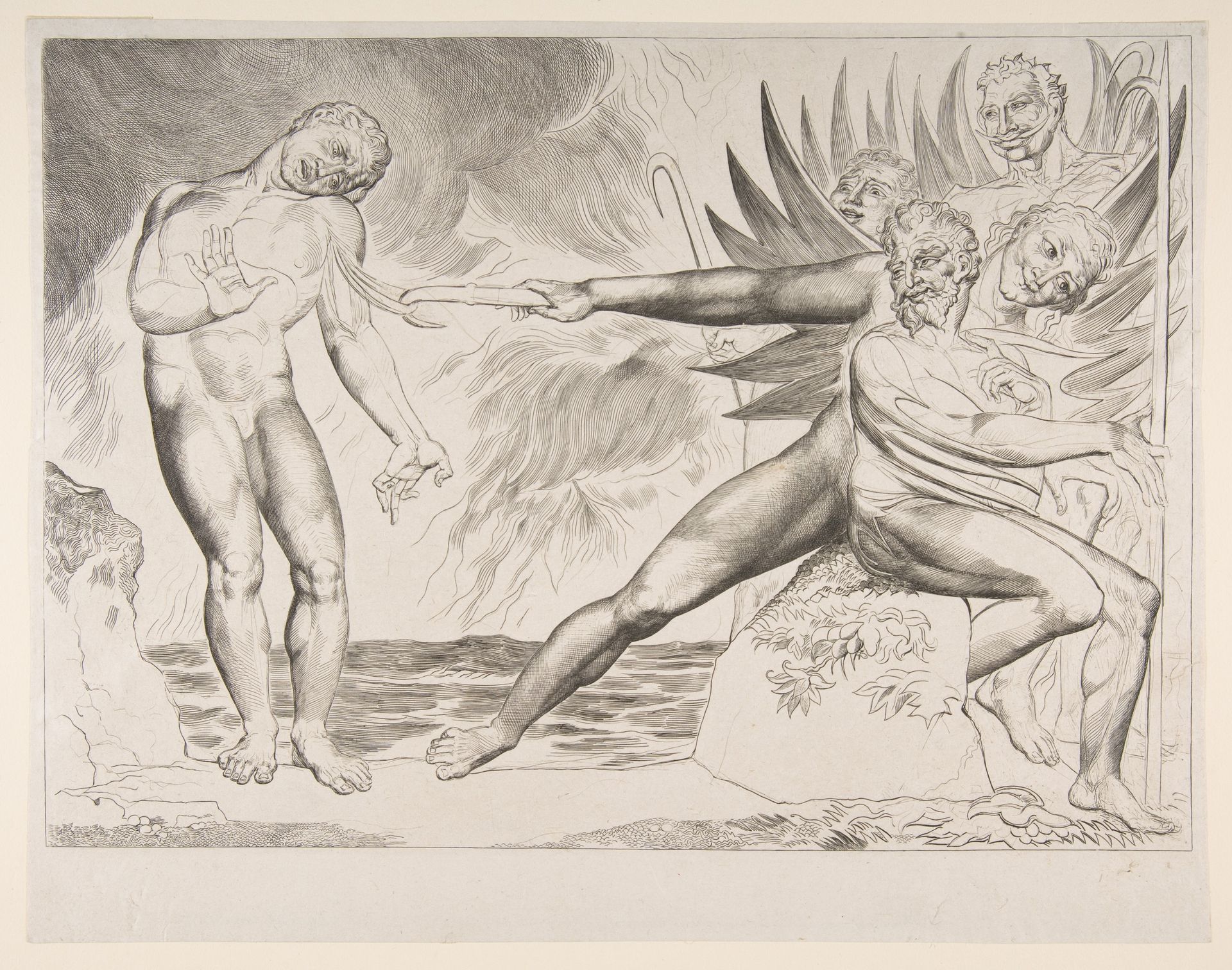 The Circle of Corrupt Officials: The Devils Tormenting Ciampolo by William Blake