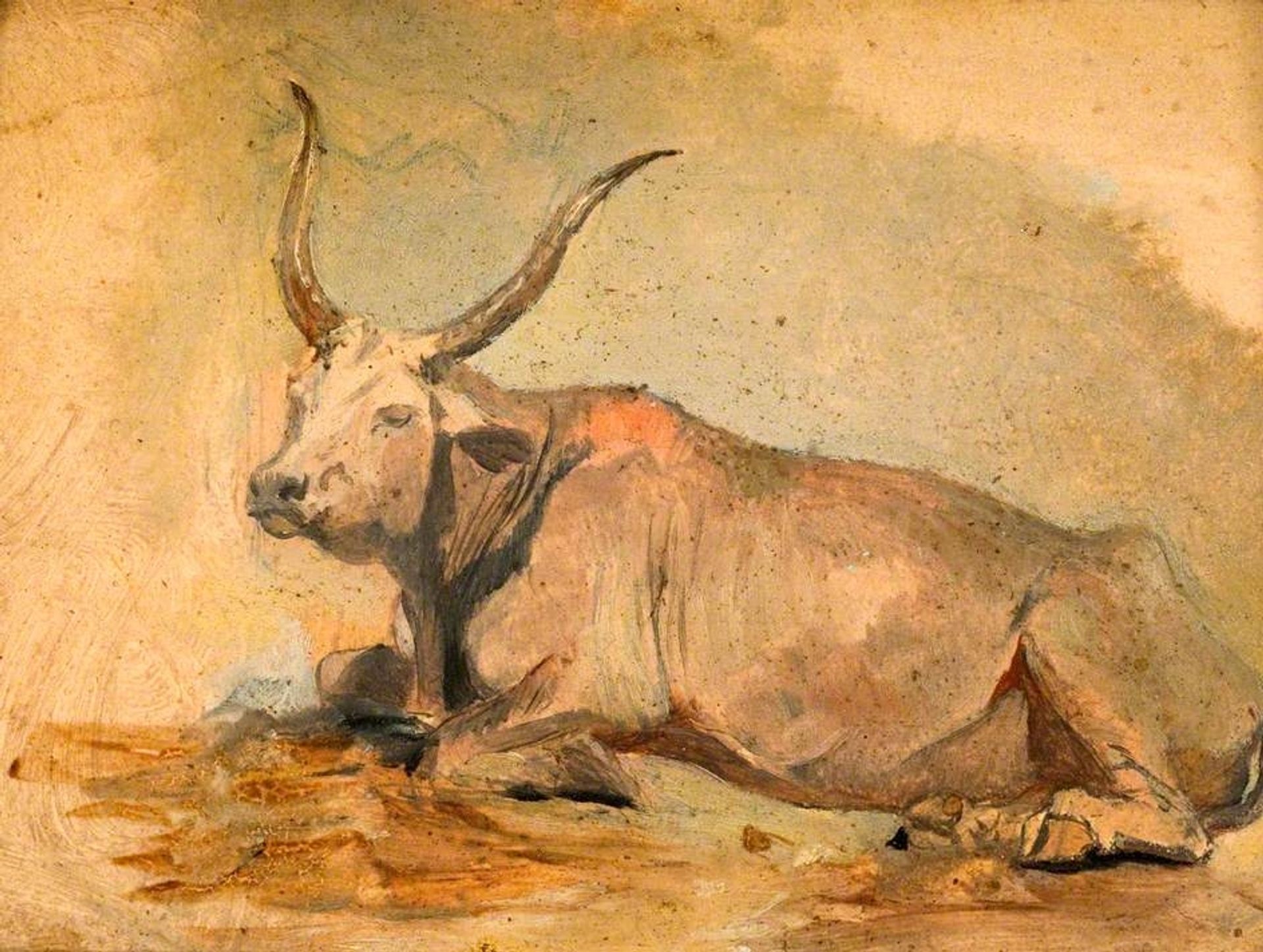 Roman Ox (Lying down) by George Hemming Mason