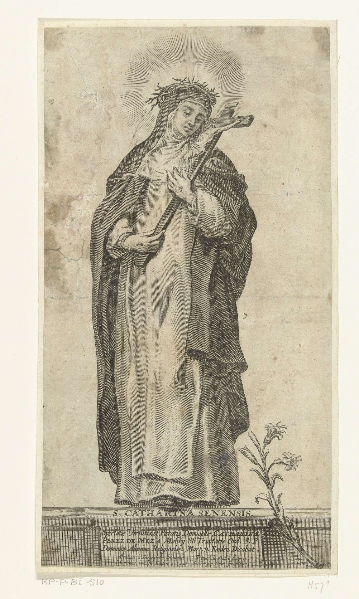 Heilige Catharina van Siena met crucifix by Pieter de Bailliu