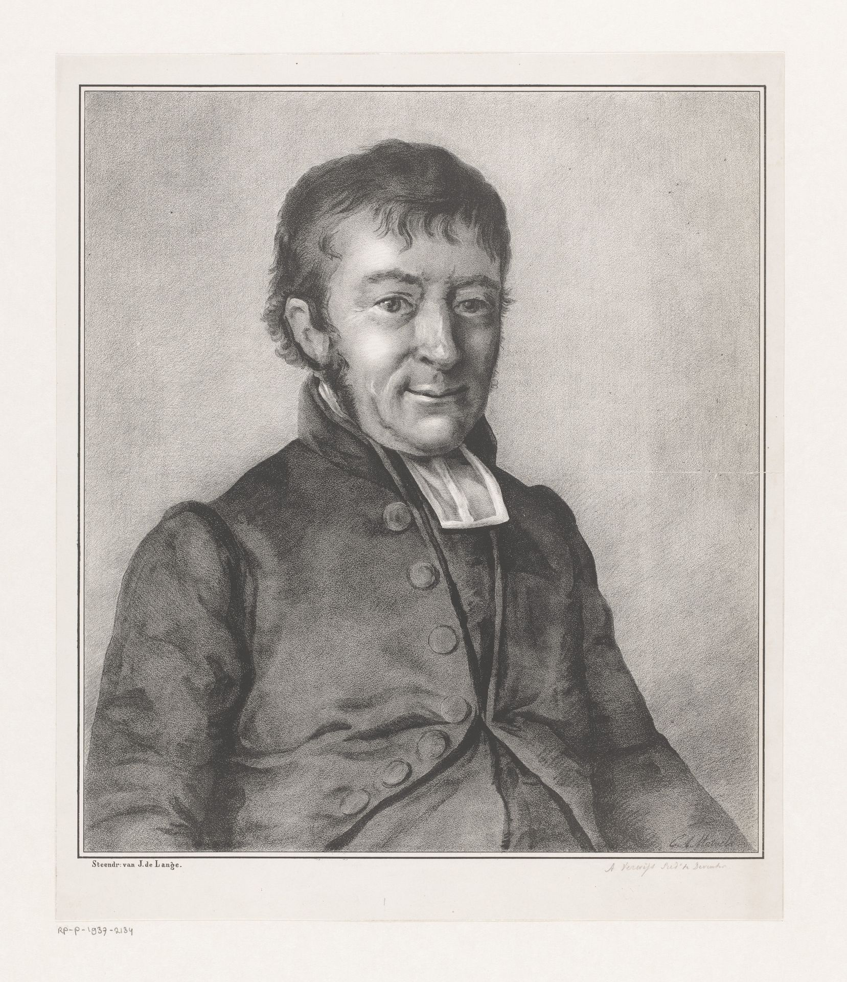 Portret van Adriaan Verwijs by Christiaan Andries Matveld