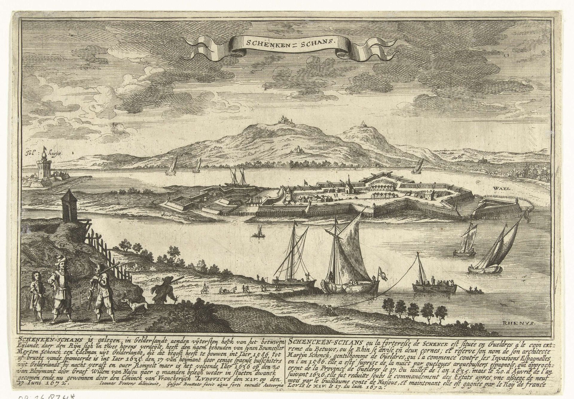 Gezicht op Schenkenschans by Gaspar Bouttats