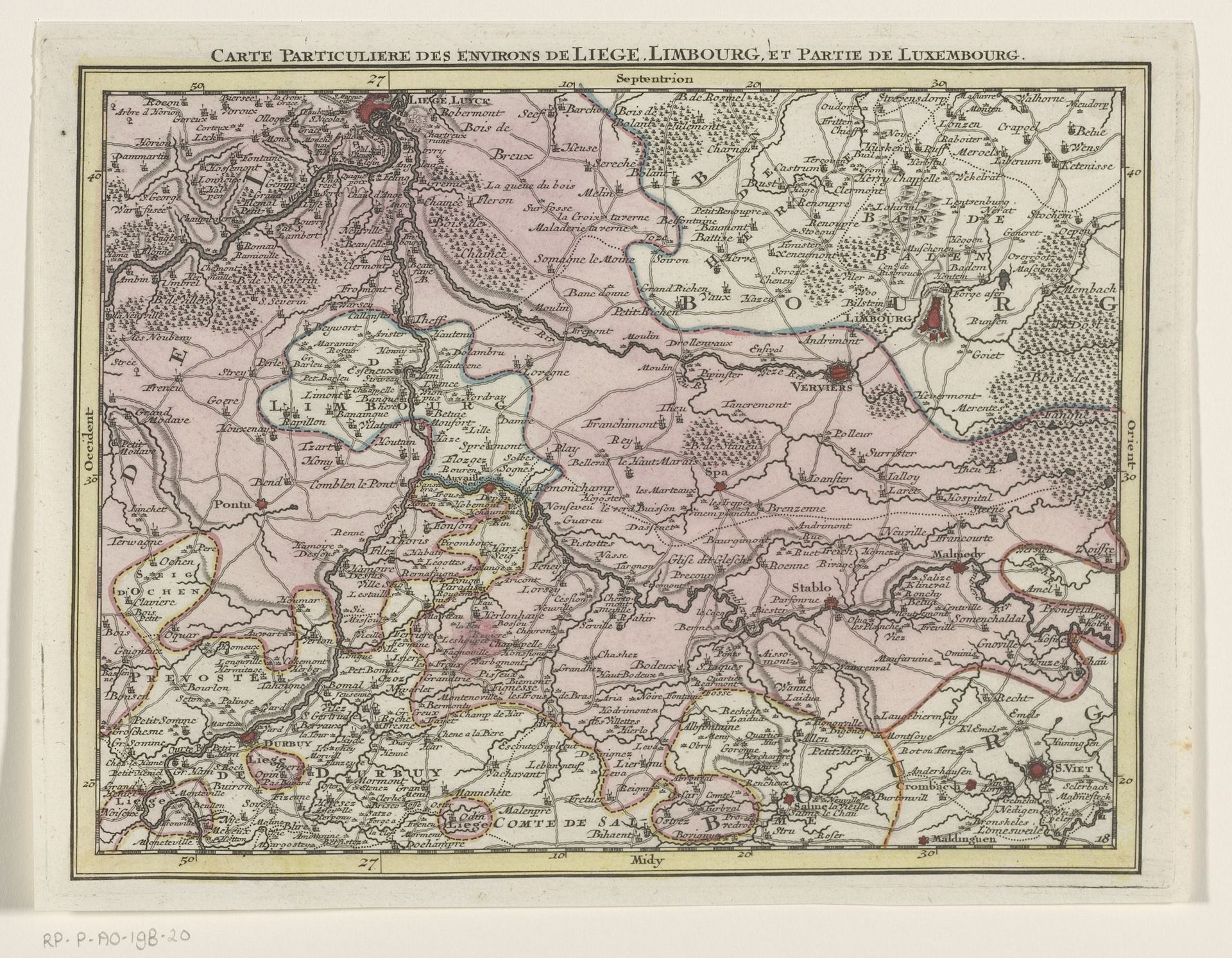 Deel van een kaart van de Oostenrijkse Nederlanden by Tobias Conrad Lotter
