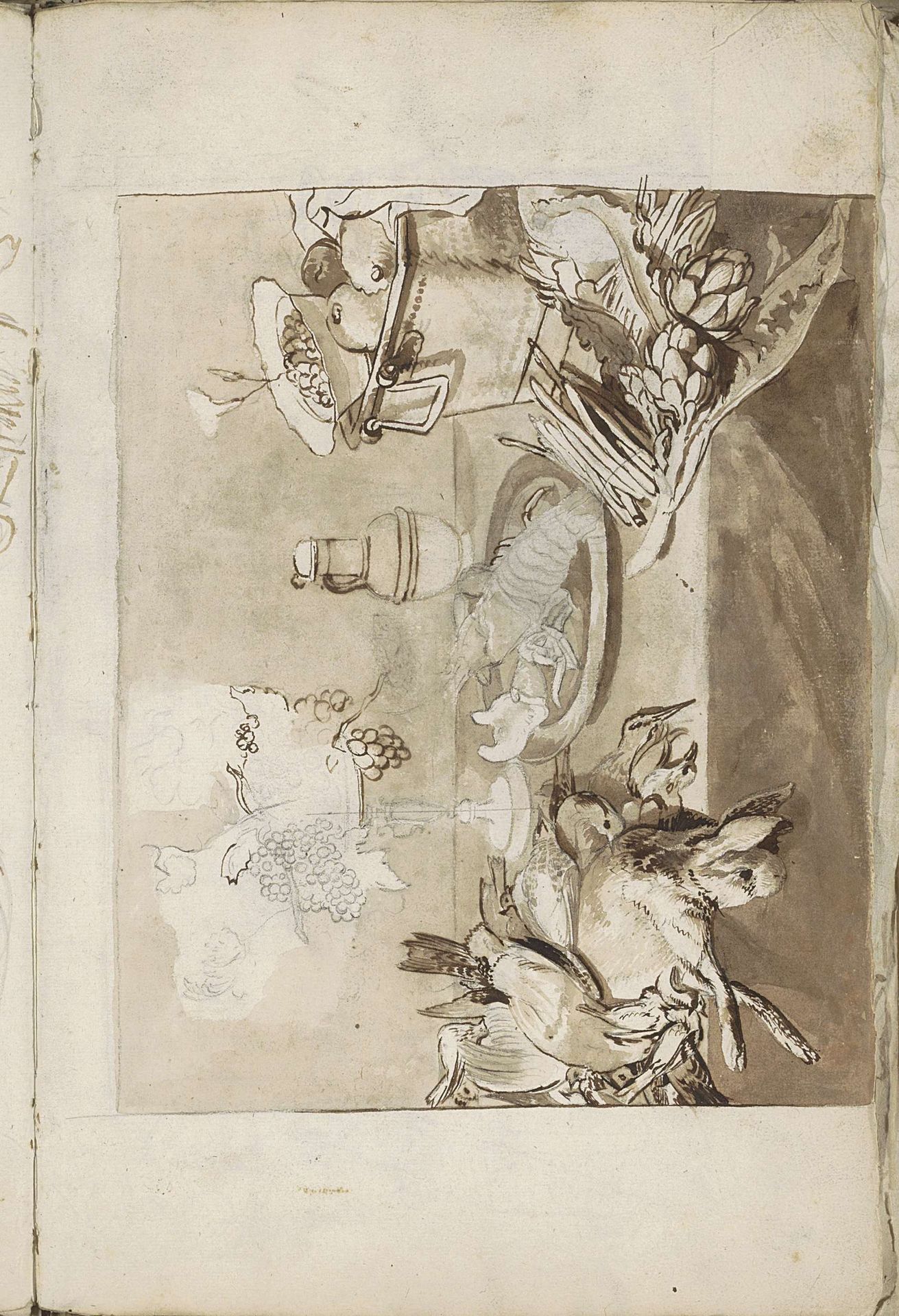 Stilleven met wild, gevogelte, artisjokken en krab op een tafel by Paul de Vos