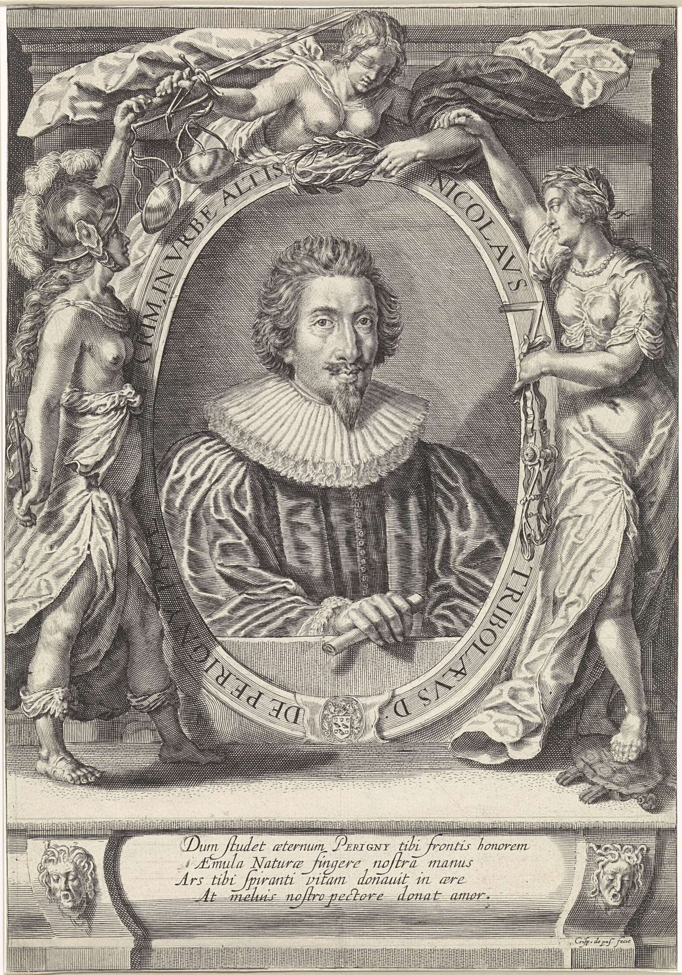 Portret van Nicolaus Trobolaeus by Crispijn van de (II) Passe