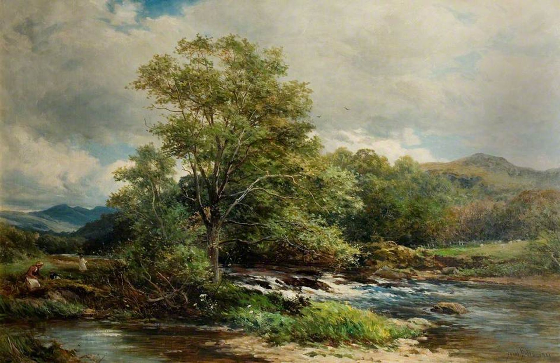 The Banks of the Brathay, Ambleside, Westmoreland by David Bates