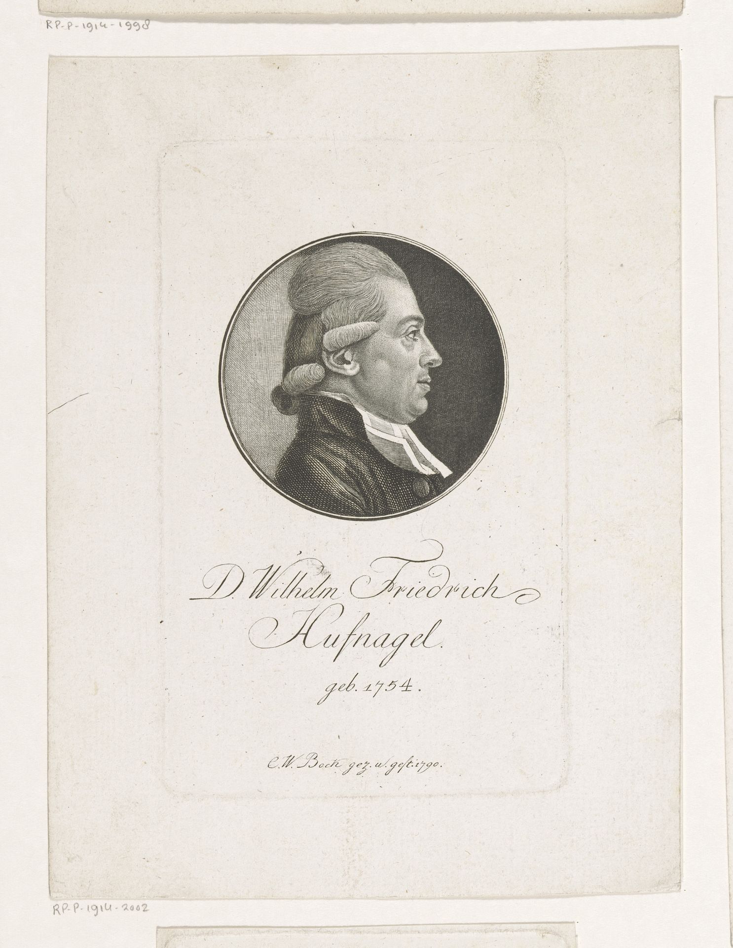 Portret van Wilhelm Friedrich Hufnagel by Christoph-Wilhelm Bock