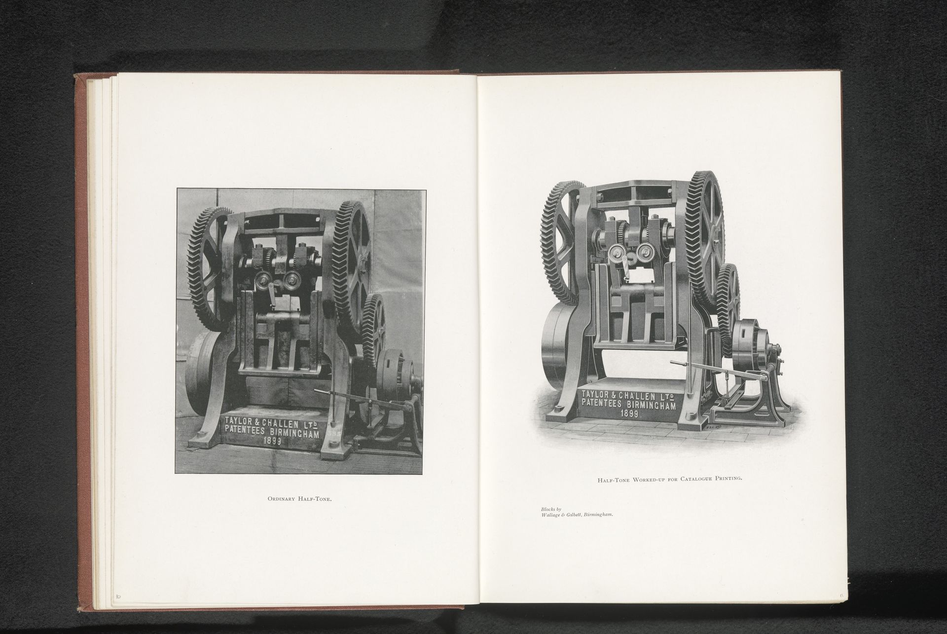 Reproductie van een tekening van een drukpers by Wallage & Gilbett