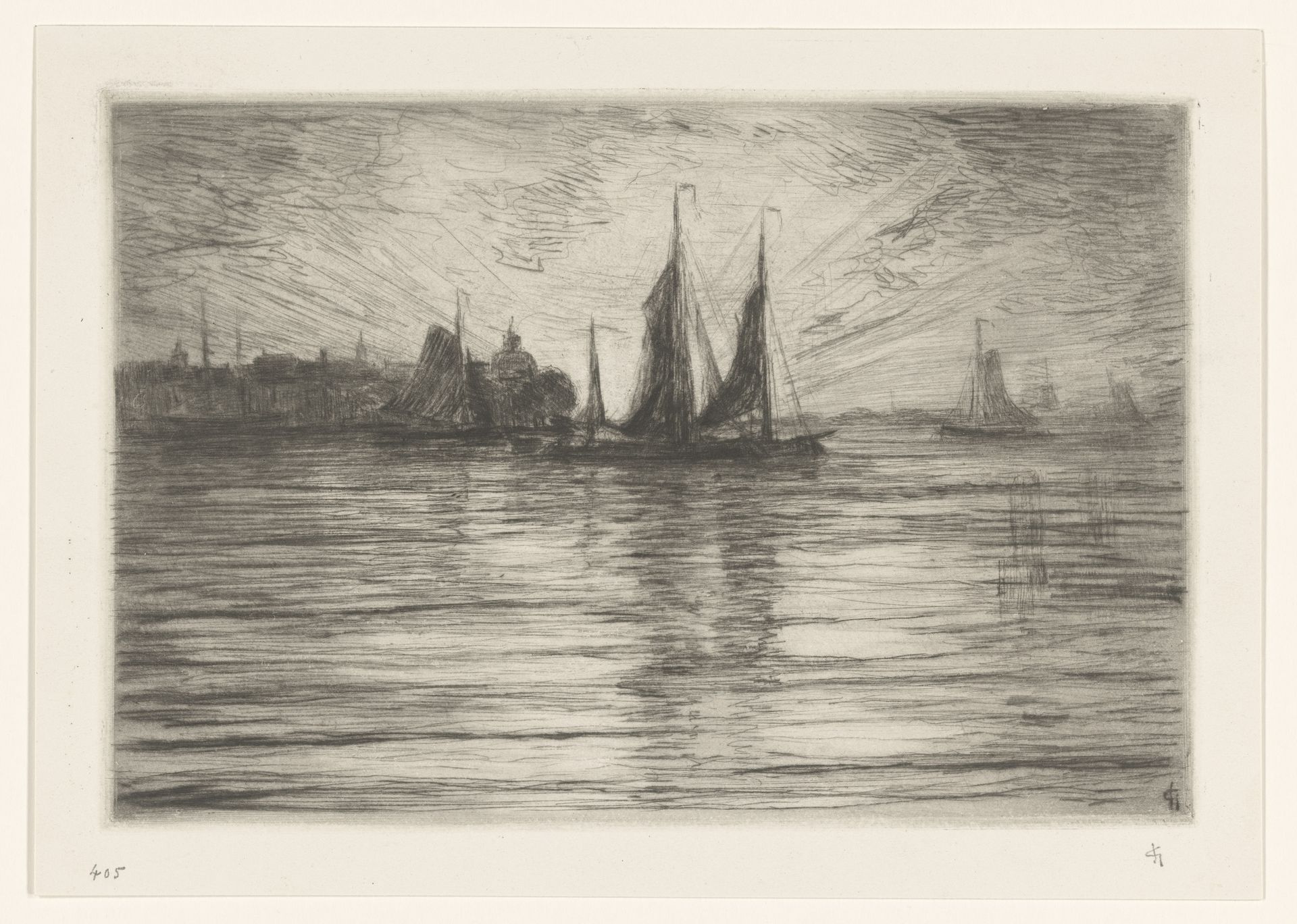 Zonsondergang bij Dordrecht by Carel Nicolaas Storm van 's-Gravesande