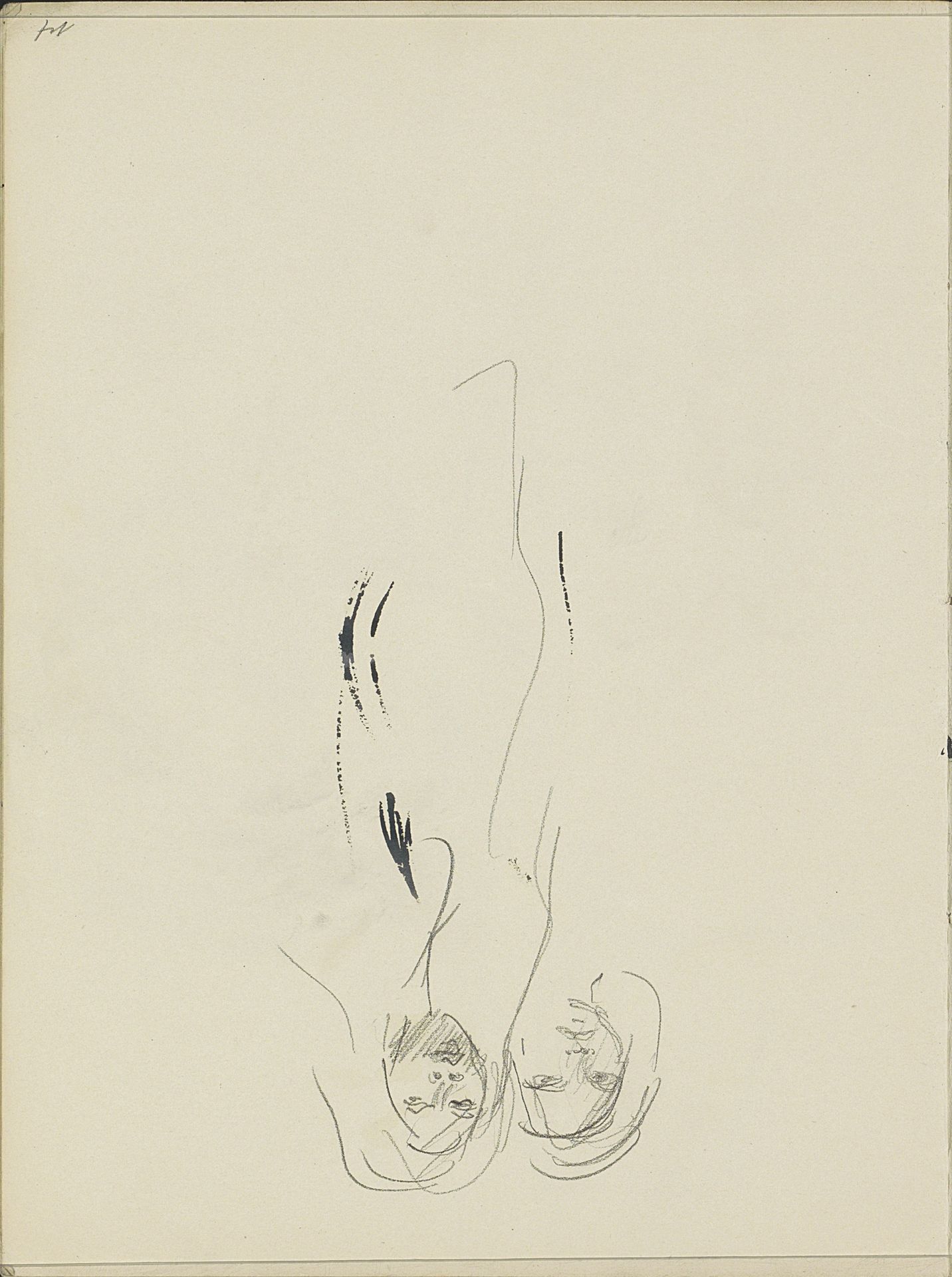 Twee studies van een figuur met hoofddoek by Isaac Israels