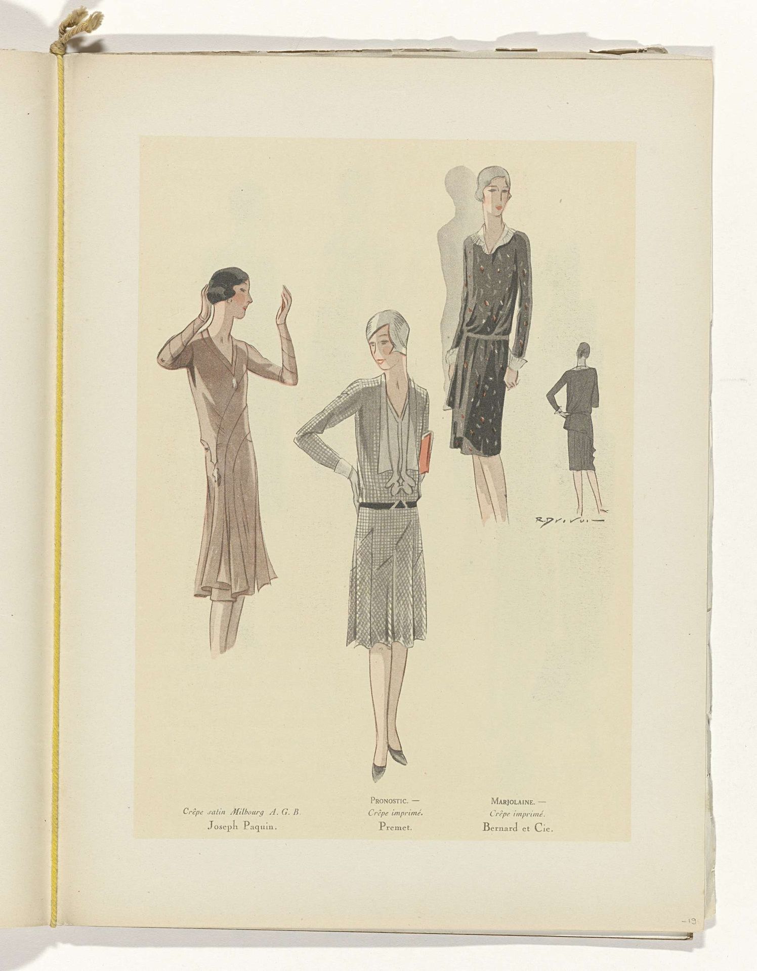 Art - Goût - Beauté, Feuillets de l' élégance féminine, Mars 1929, No. 103, 9e Année, p. 19 by R. Drivon
