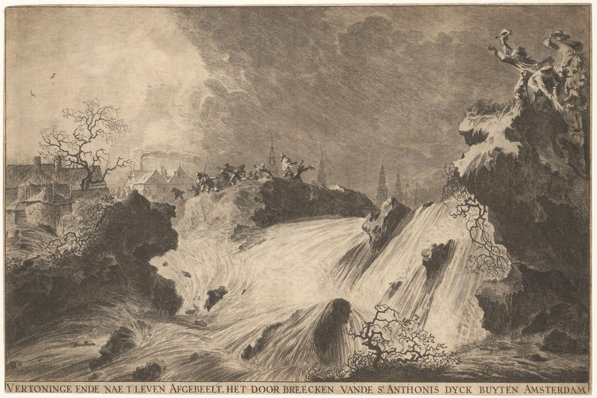The Bursting of St. Anthony's Dike, 5 March 1651. Vertoninge...Amsterdam by Pieter Nolpe