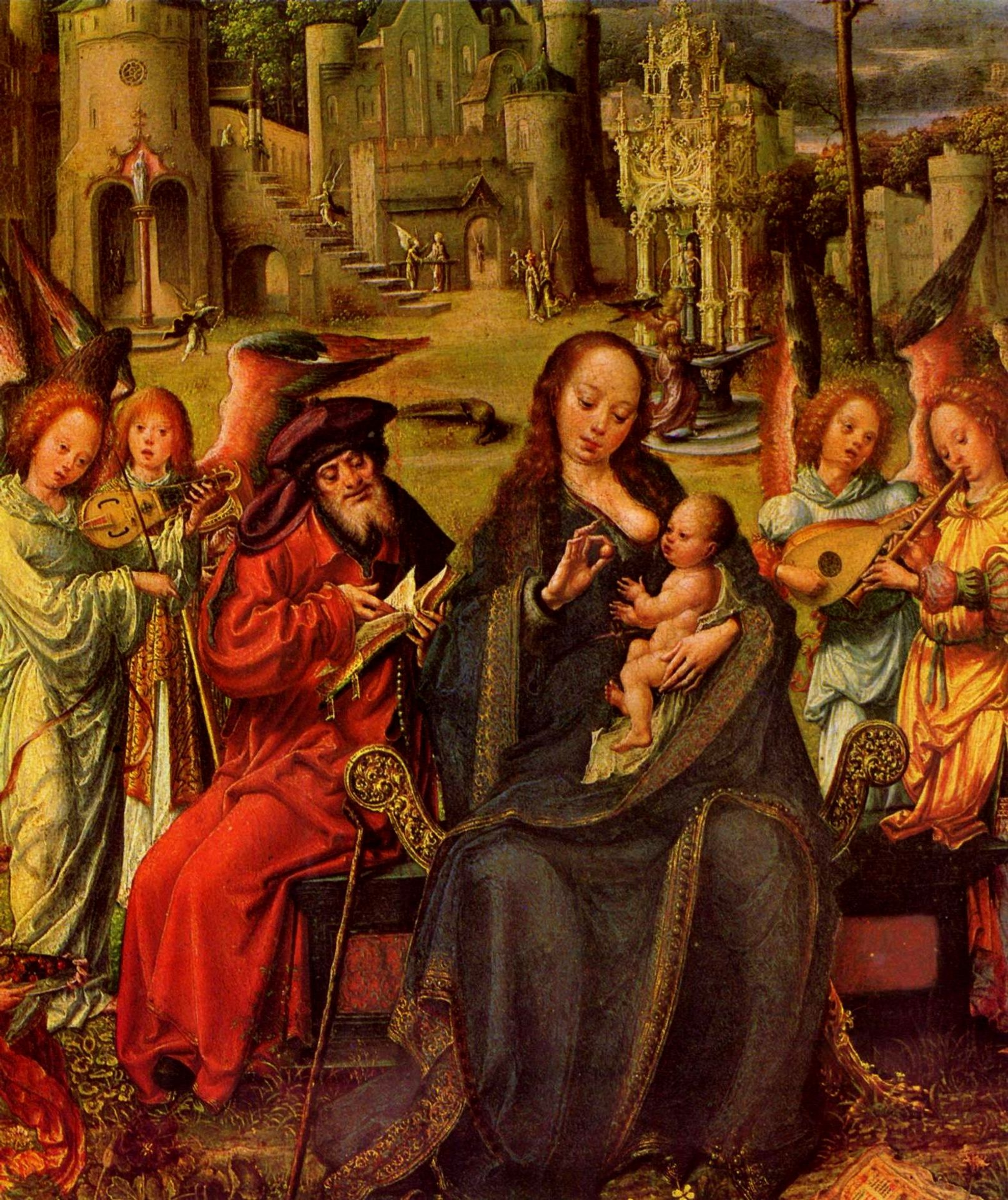 Holy Family with St. Catherine and St. Barbara by Mabuse