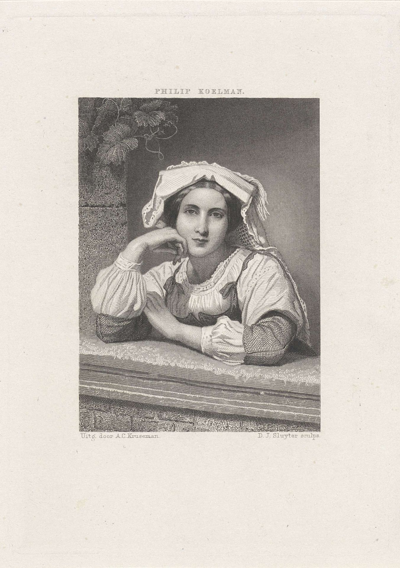 Jonge vrouw met muts by Dirk Jurriaan Sluyter