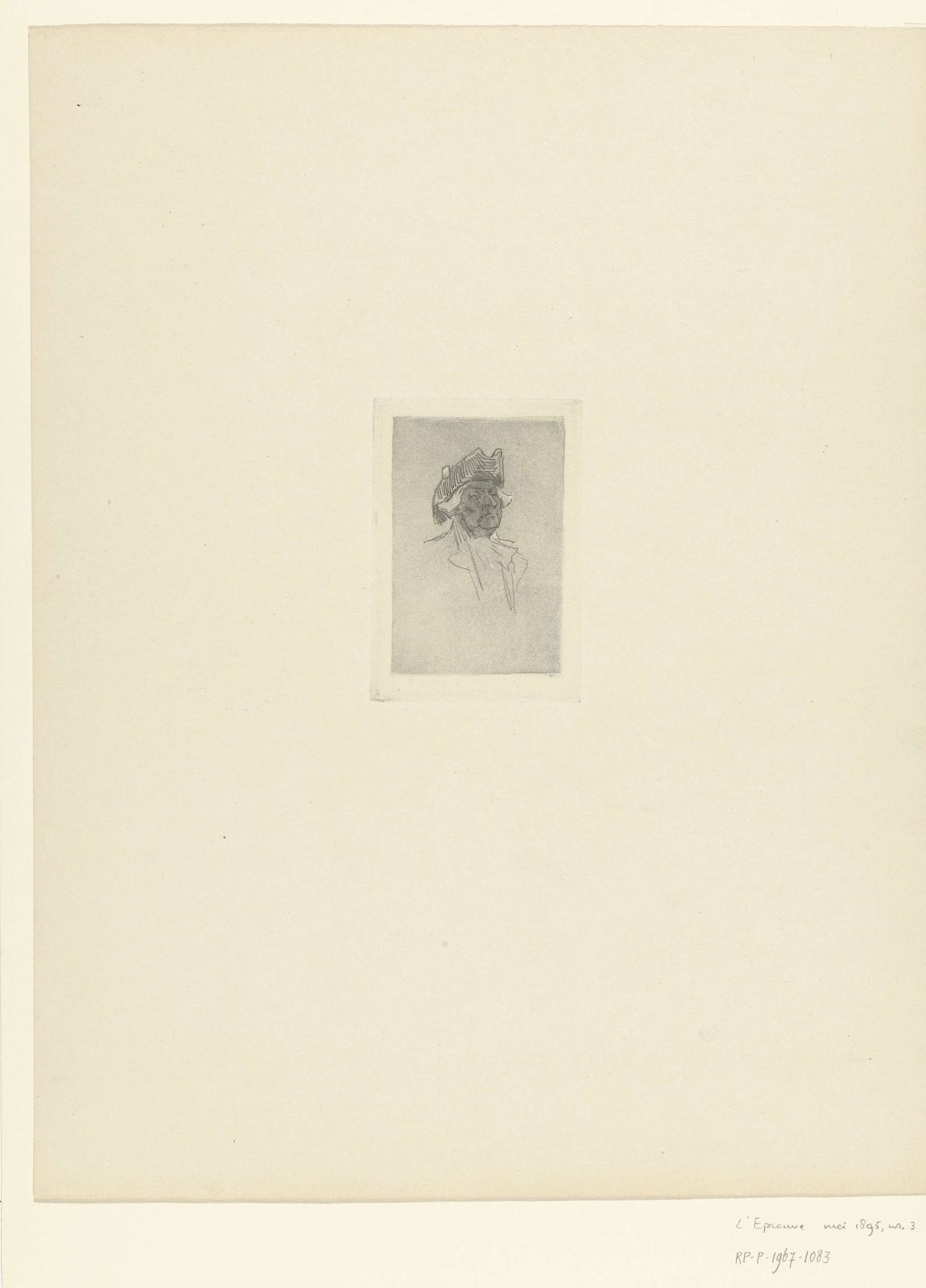 Hoofd van mannelijke acteur met steek by Felicien Rops