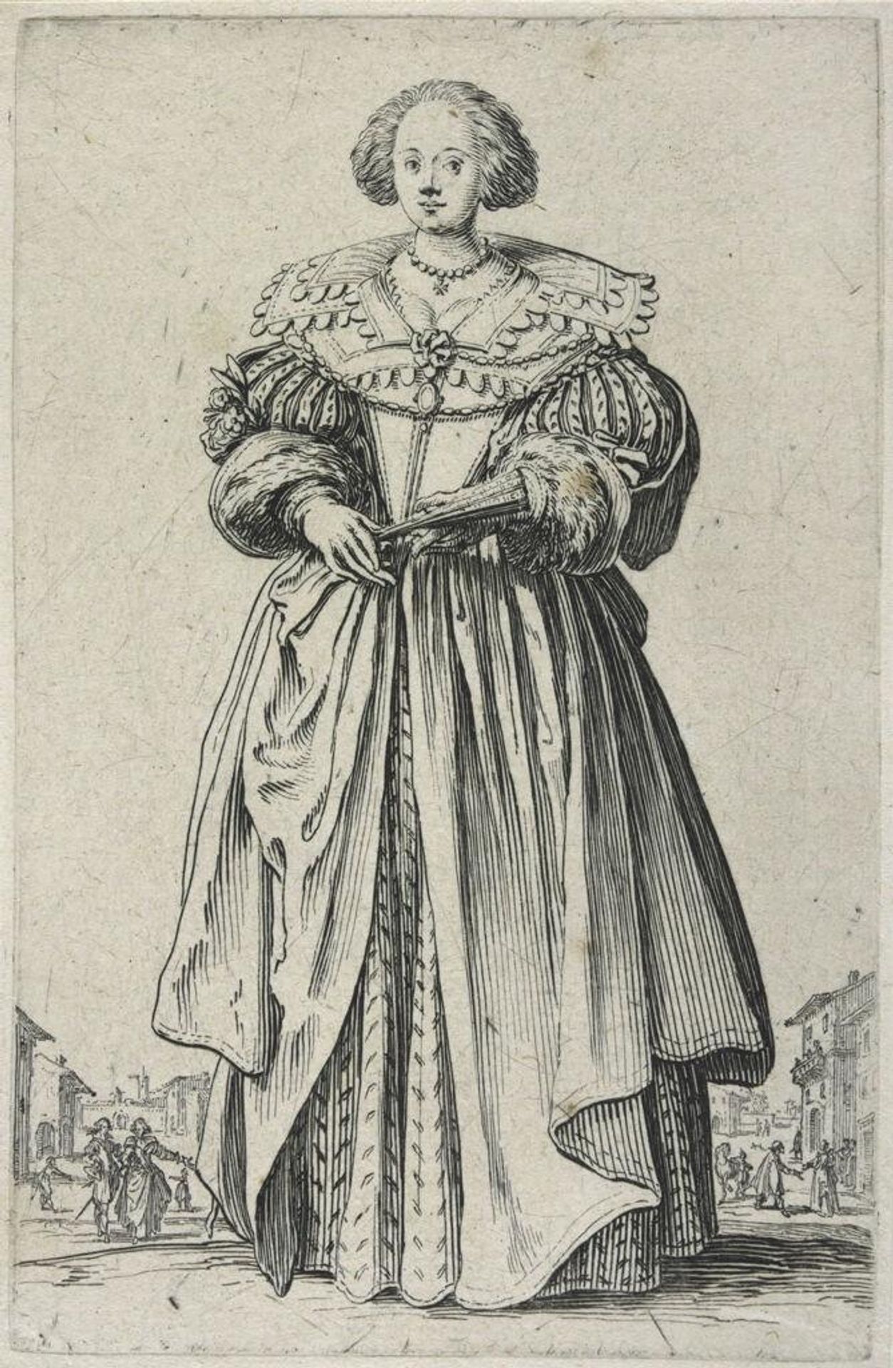 Lady with a Fan by Jacques Callot