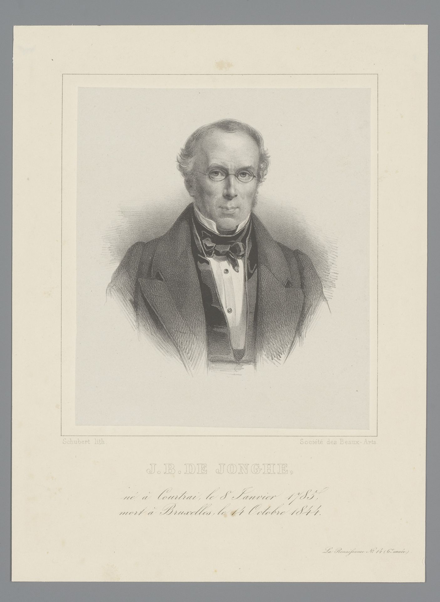 Portret van Jan Baptiste De Jonghe by Joseph Schubert