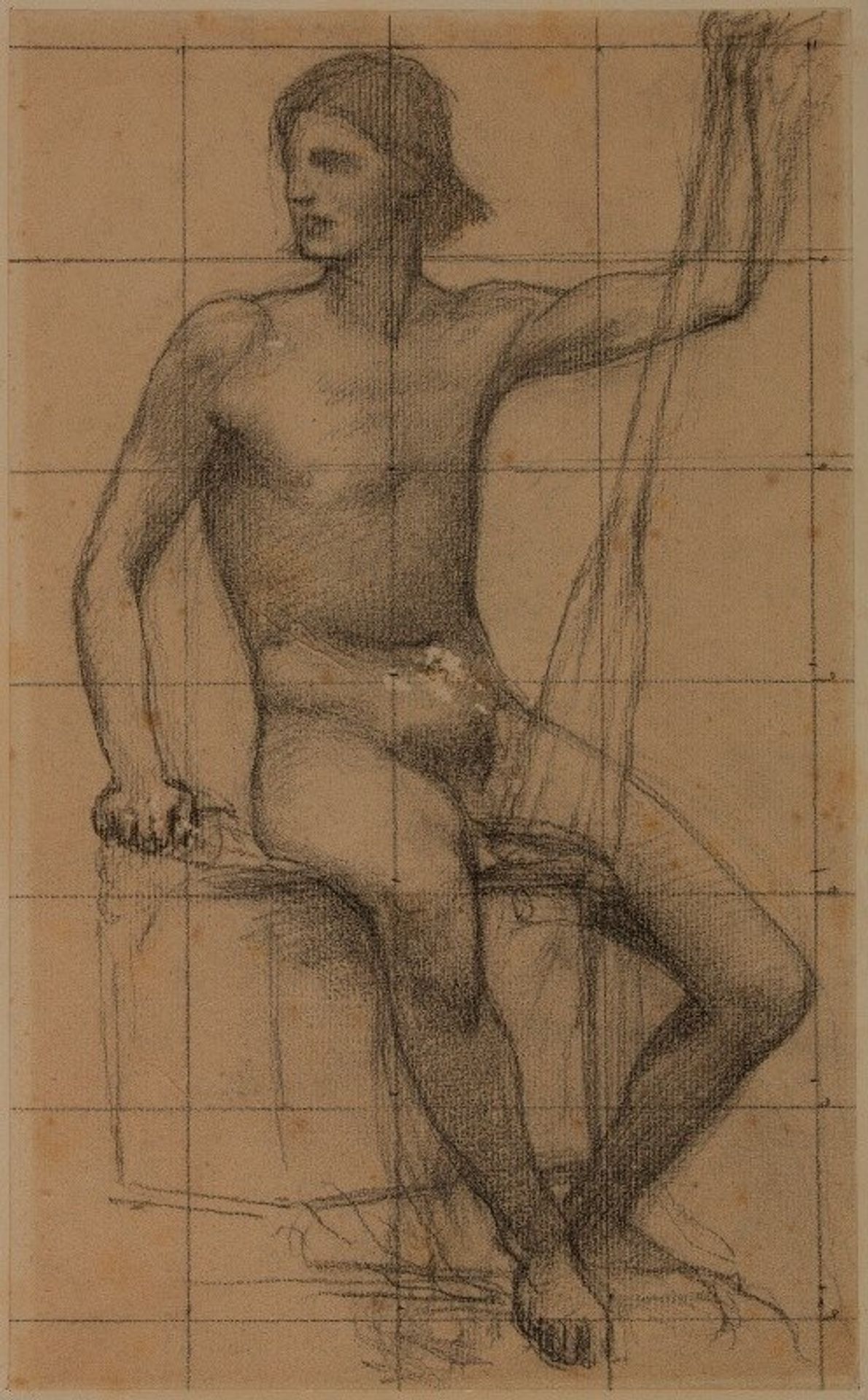 Homme assis de face tenant un aviron entre ses jambes by Pierre Puvis de Chavannes