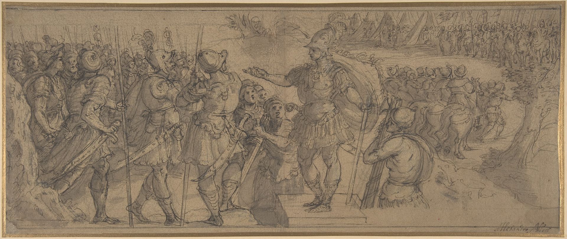 Design for a Narrative Frieze:  A Commander Addressing His Troops by Alessandro Allori
