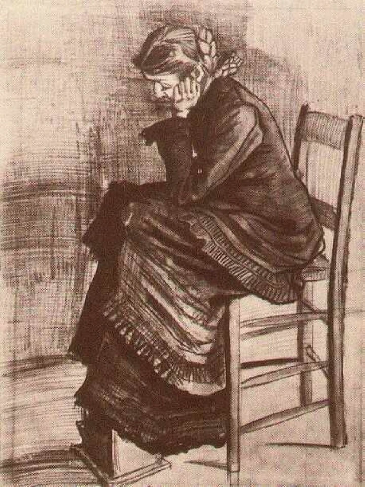 Bent Figure of a Woman by Vincent van Gogh
