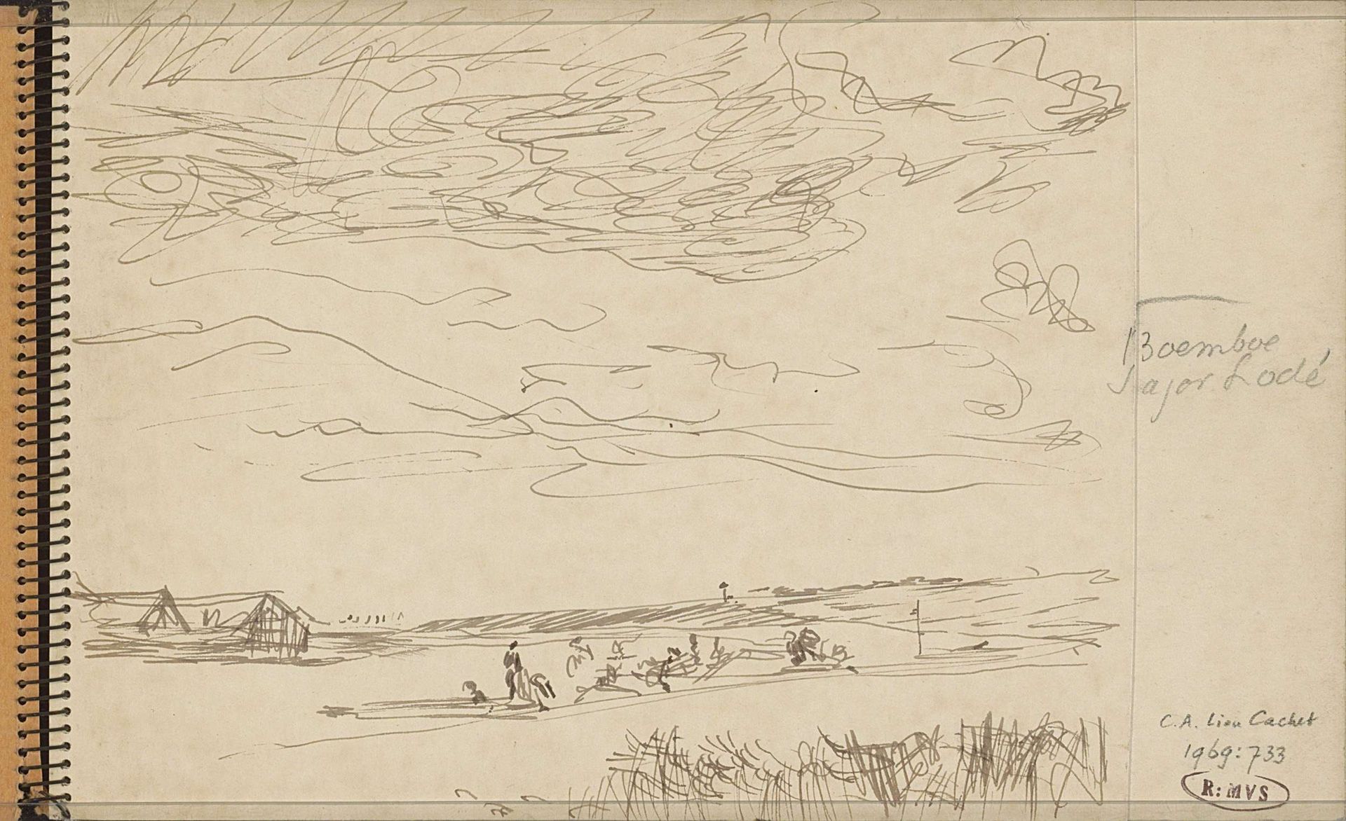 Landschap met figuren by Carel Adolph Lion Cachet