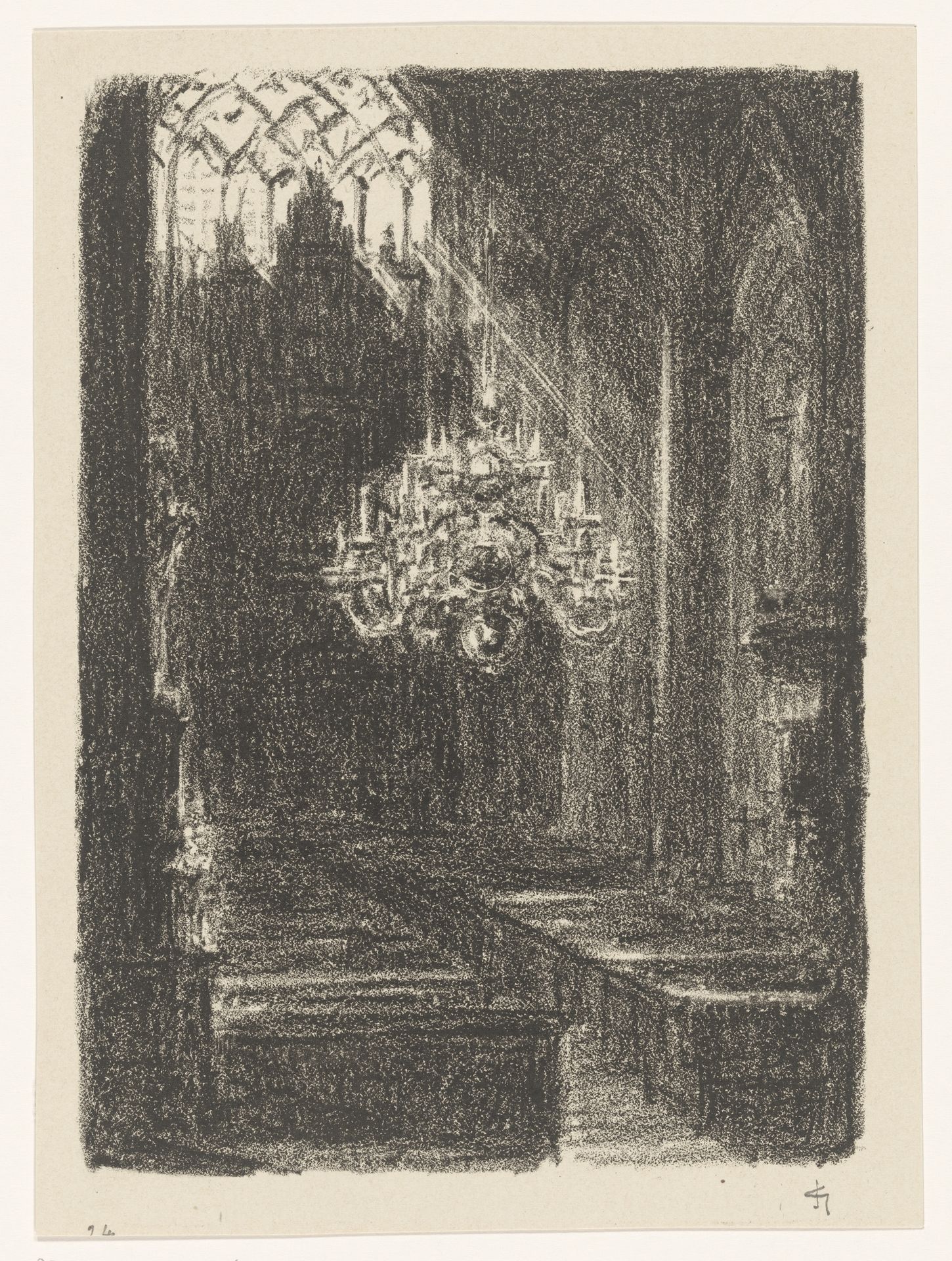 Kerkinterieur in Kleef by Carel Nicolaas Storm van 's-Gravesande