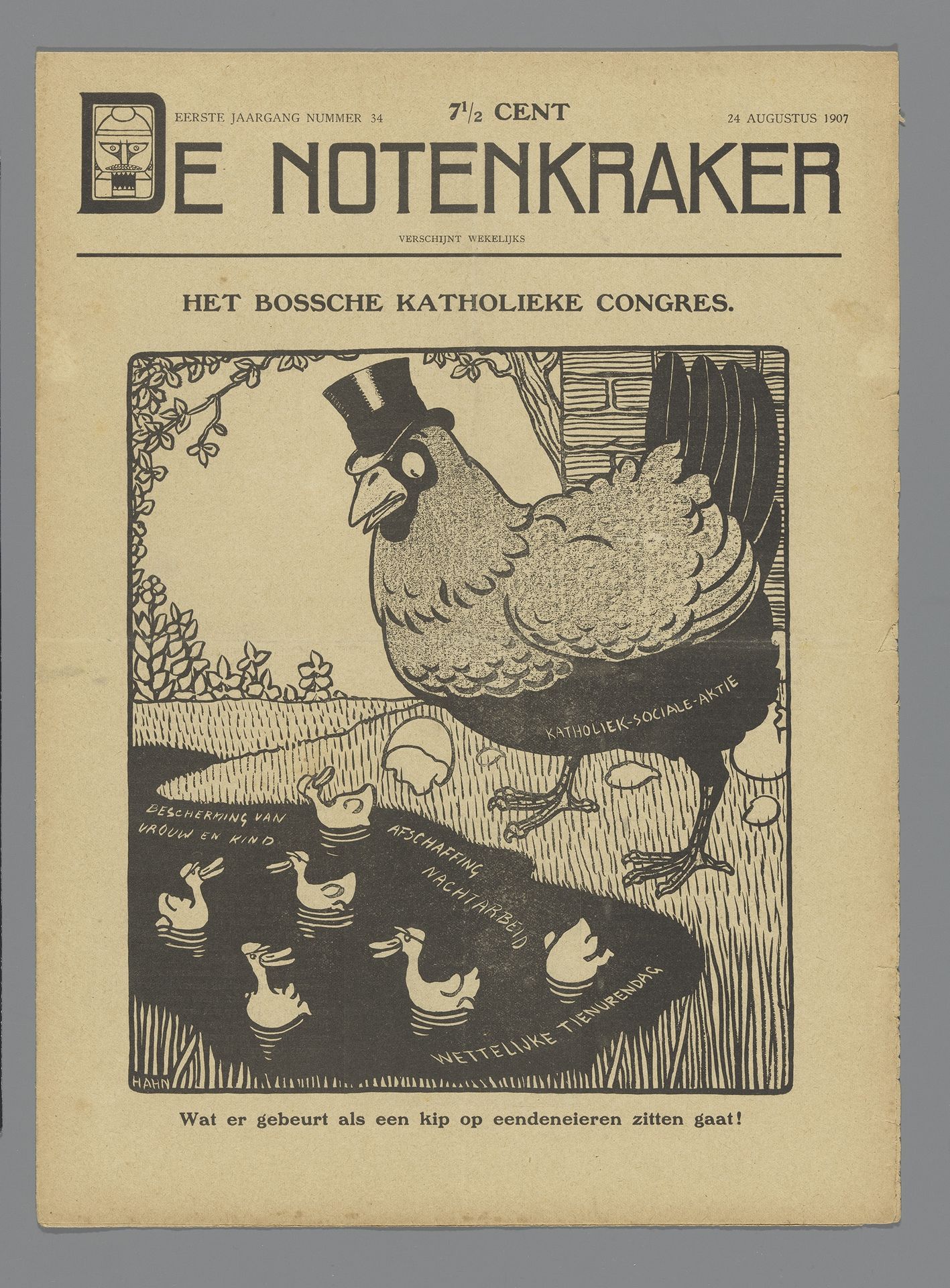De Notenkraker, 24 augustus 1907 / Het Bossche Katholieke Congres by Albert (I) Hahn