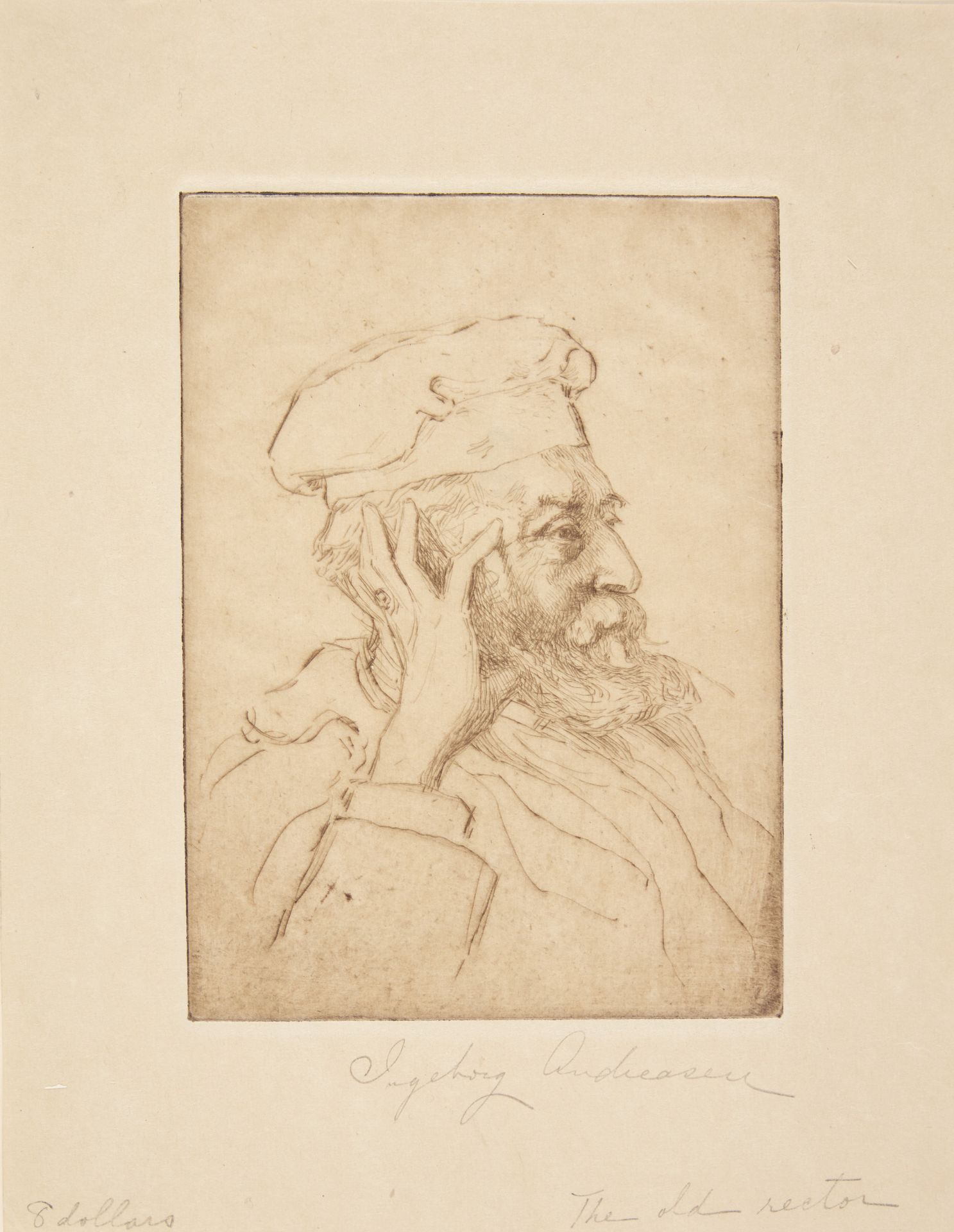 "The old rector" (portræt af Sigurd Müller) by Andréasen-Lindborg, Ingeborg