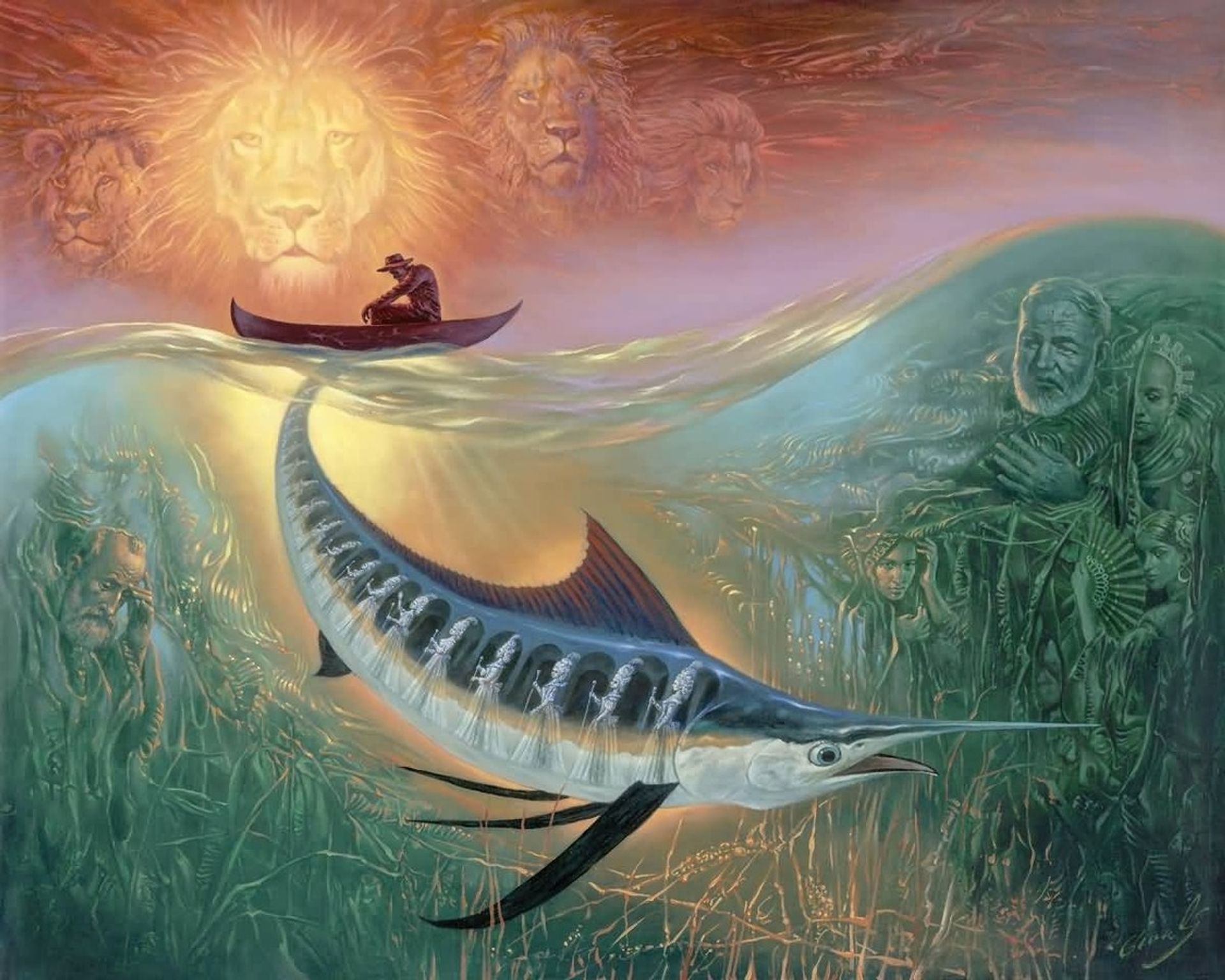 Old Man and the Sea by Michael Cheval