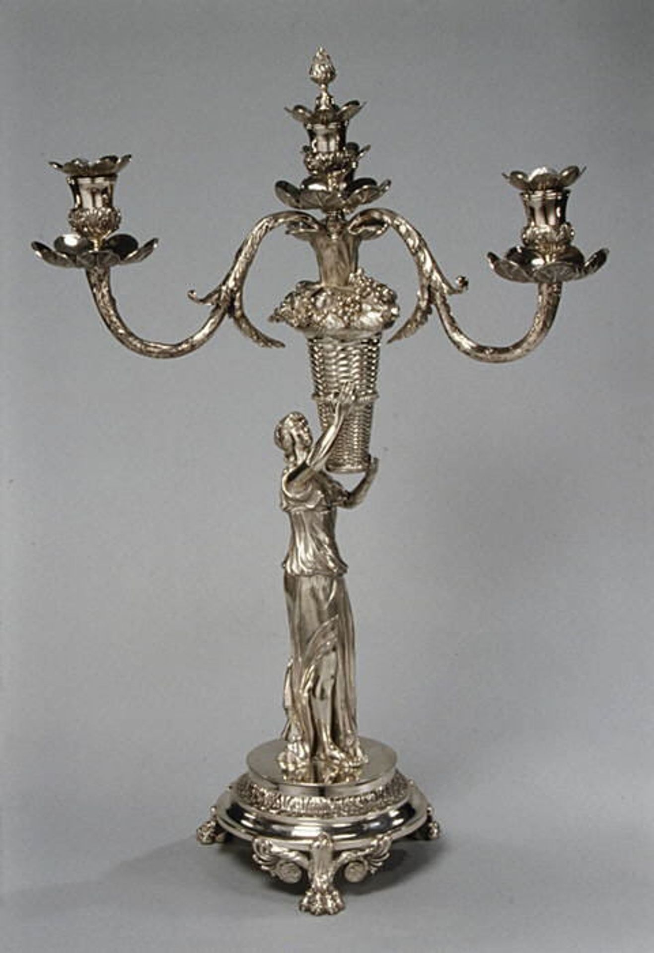 Pair of three-light candelabra by William Pitts