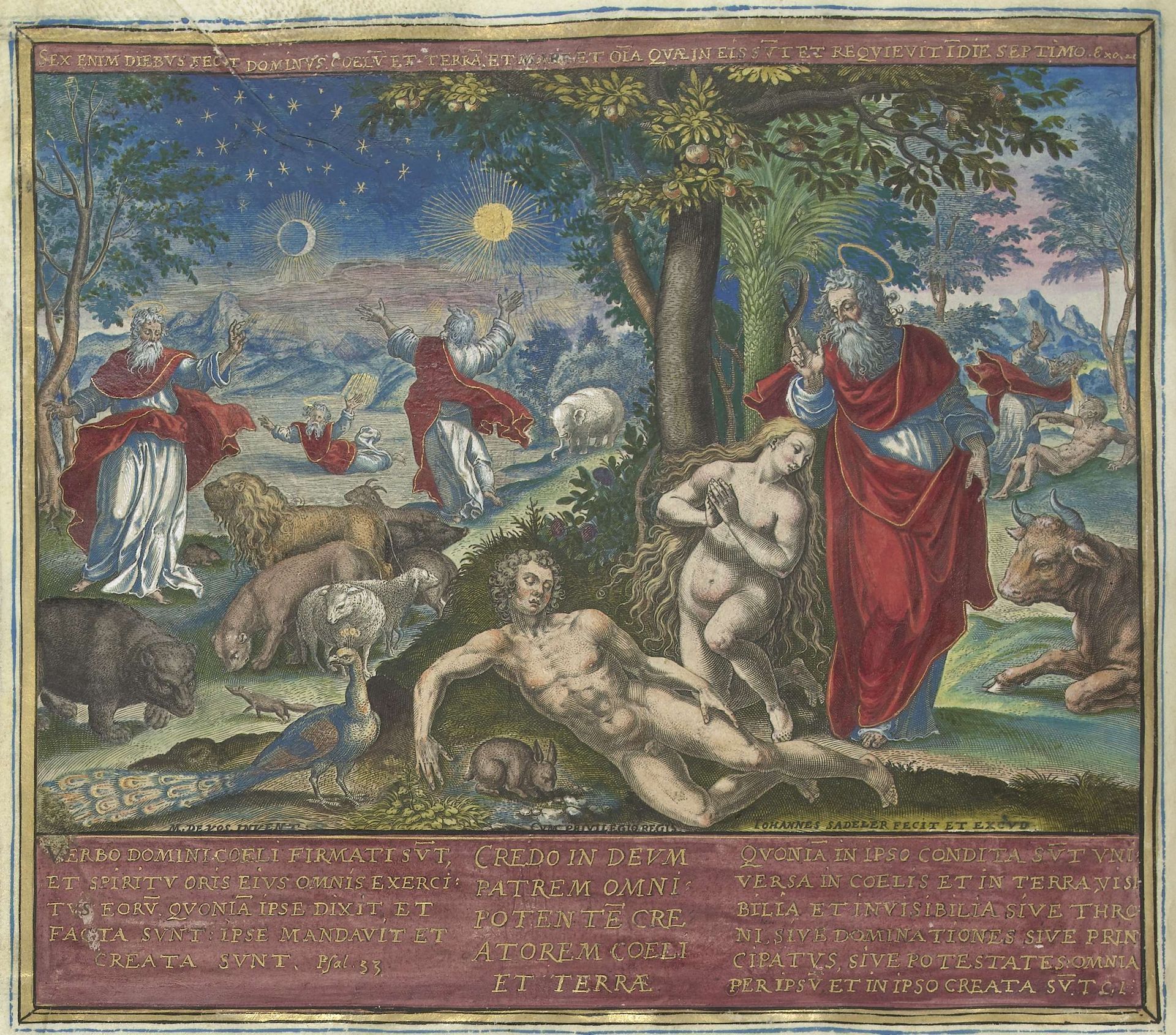 Schepping van Eva by Johann Sadeler I