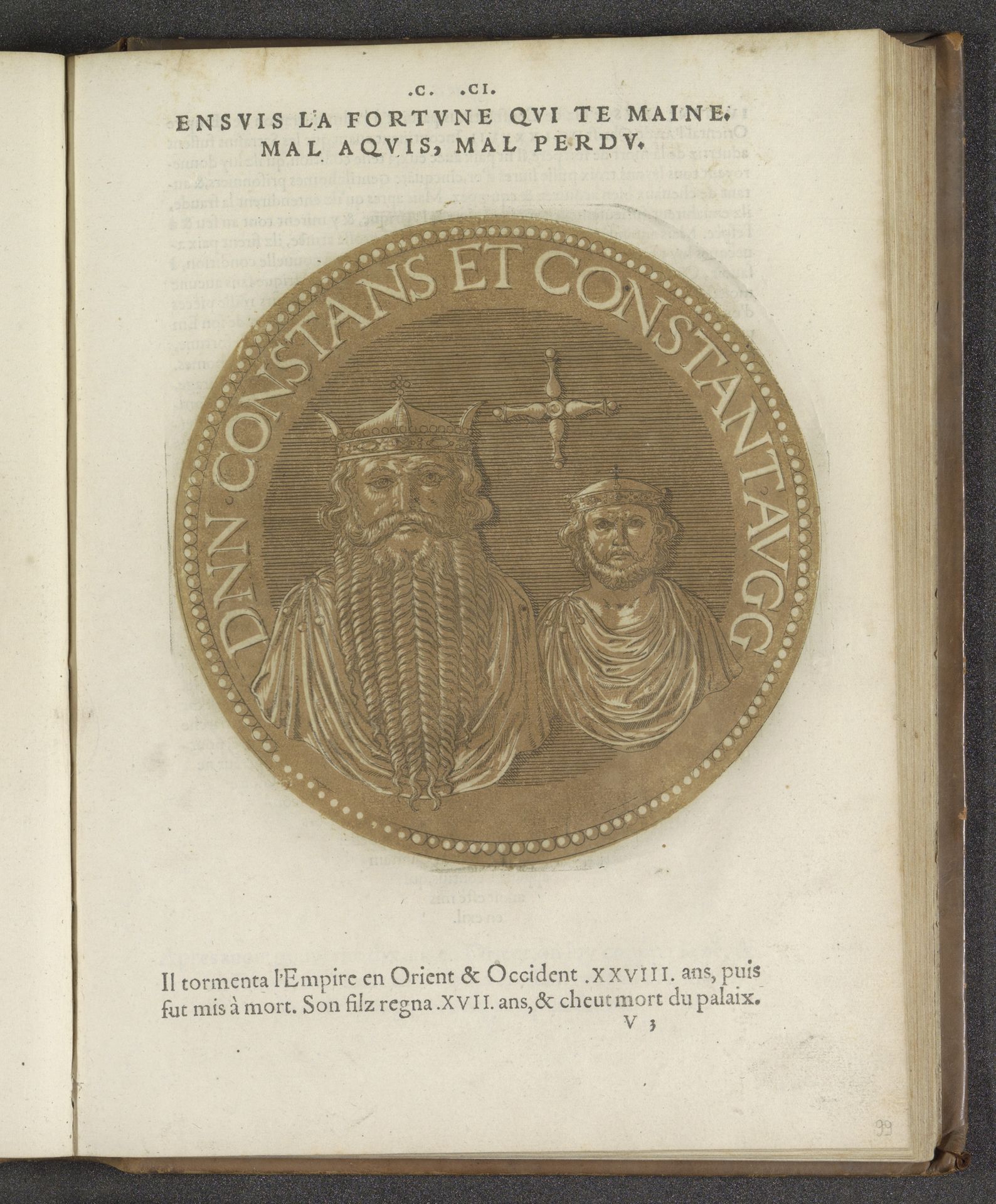 Portretten van keizer Constantijn III en zijn zoon Constans II by Joos Gietleughen