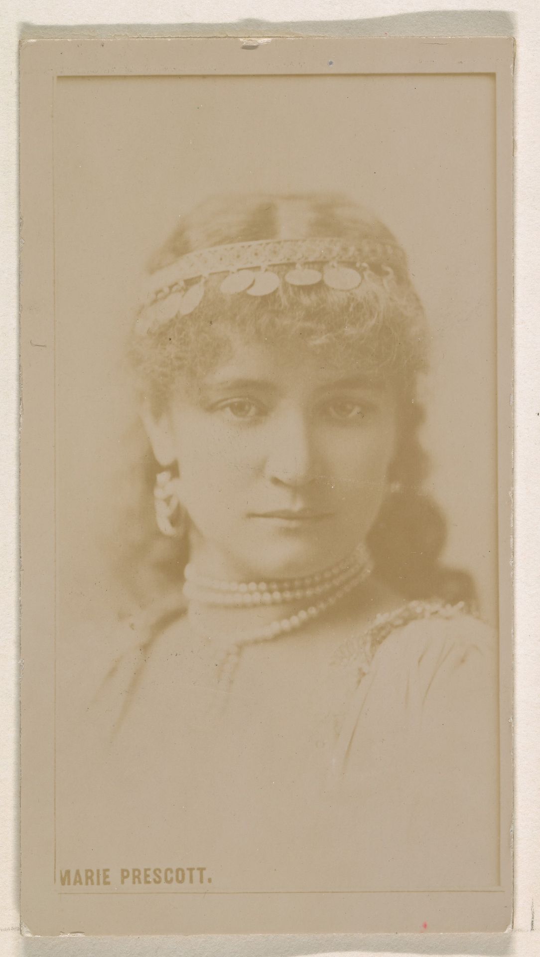 Marie Prescott, from the Actresses series (N245) issued by Kinney Brothers to promote Sweet Caporal Cigarettes by Kinney Brothers Tobacco Company