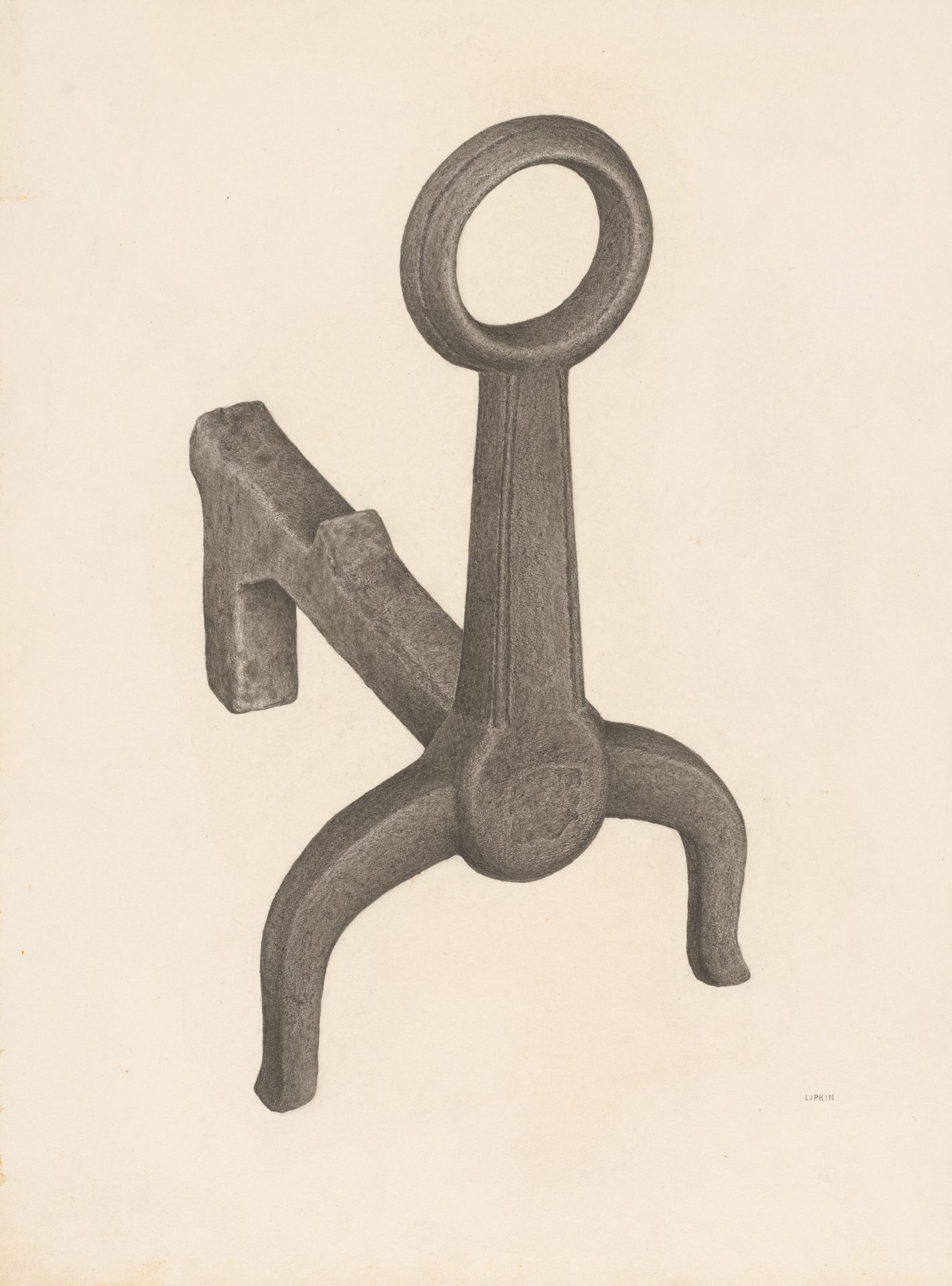 Andiron (one of pair) by Jacob Lipkin