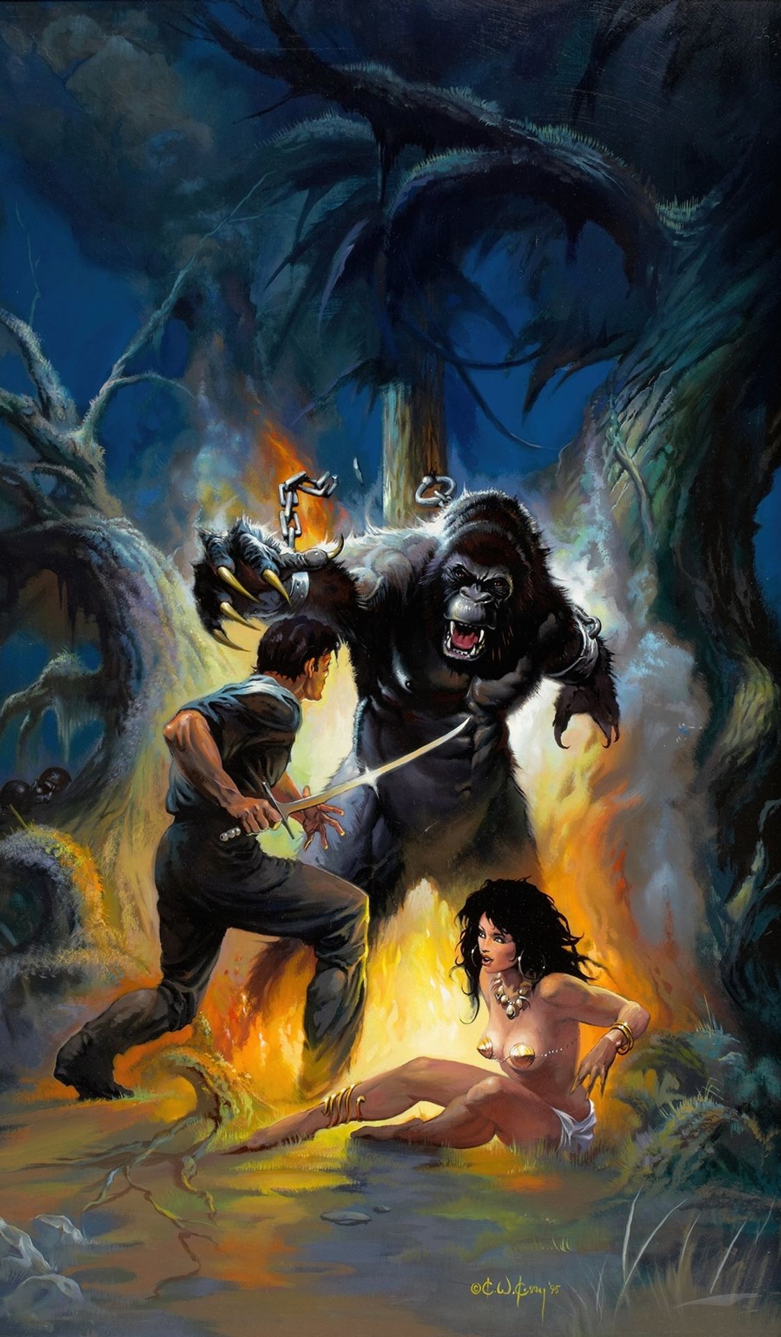 Trails in Darkness, paperback cover by Ken Kelly