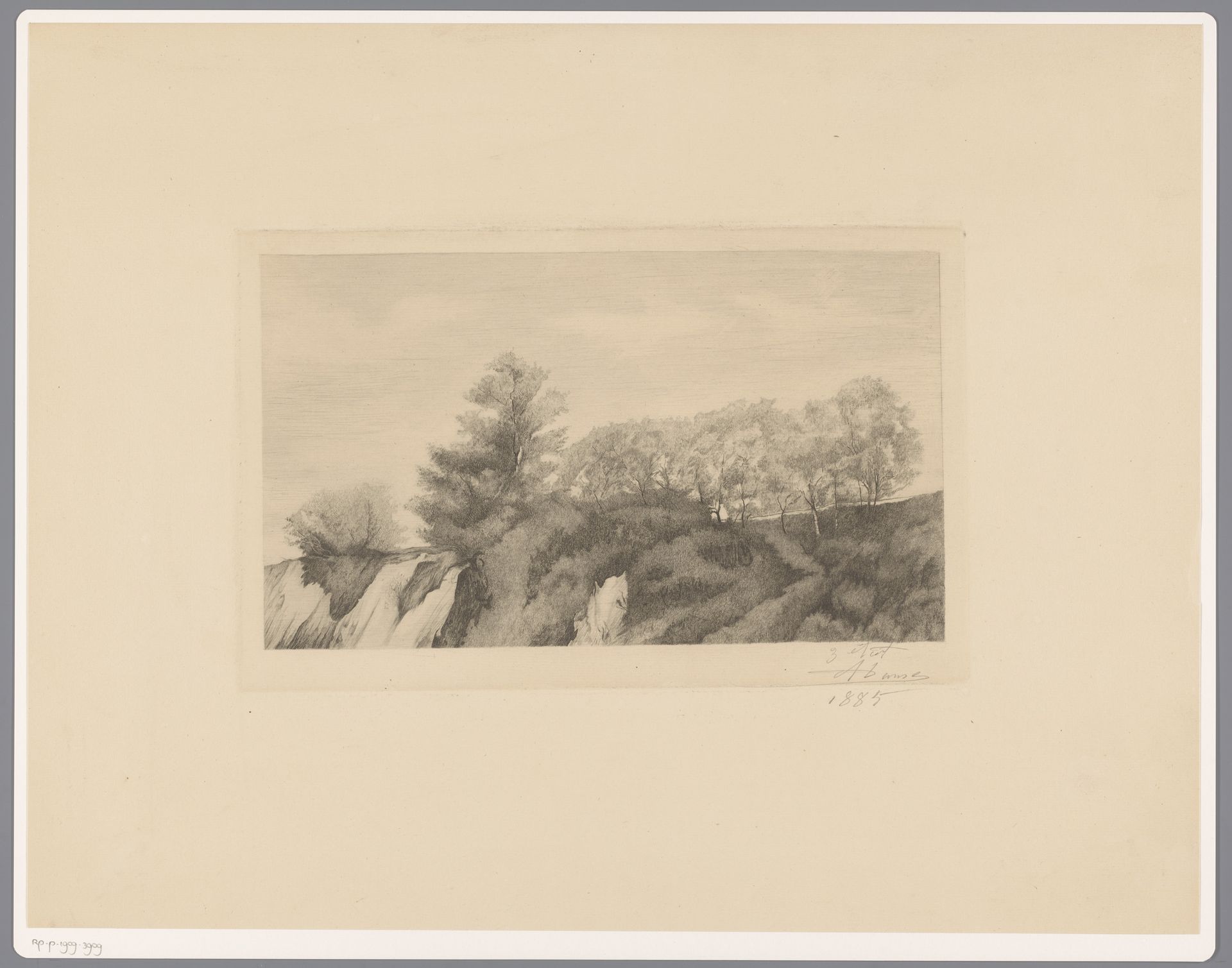 Landschap bij Yvoir aan de oever van de Maas by Auguste Danse