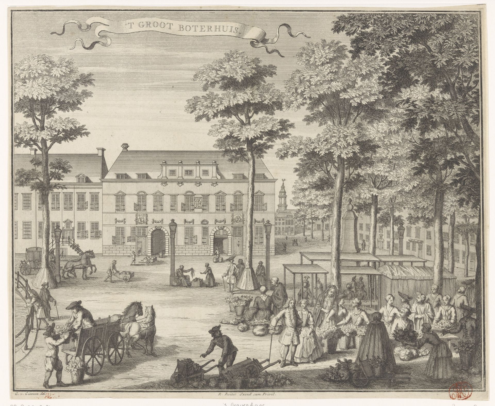 Gezicht op de Boterwaag te Den Haag by Anonymous