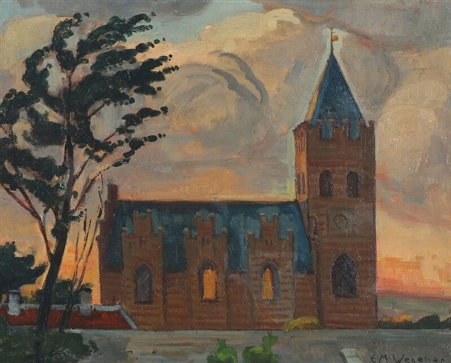 Church in Evening Light by Lili Elbe