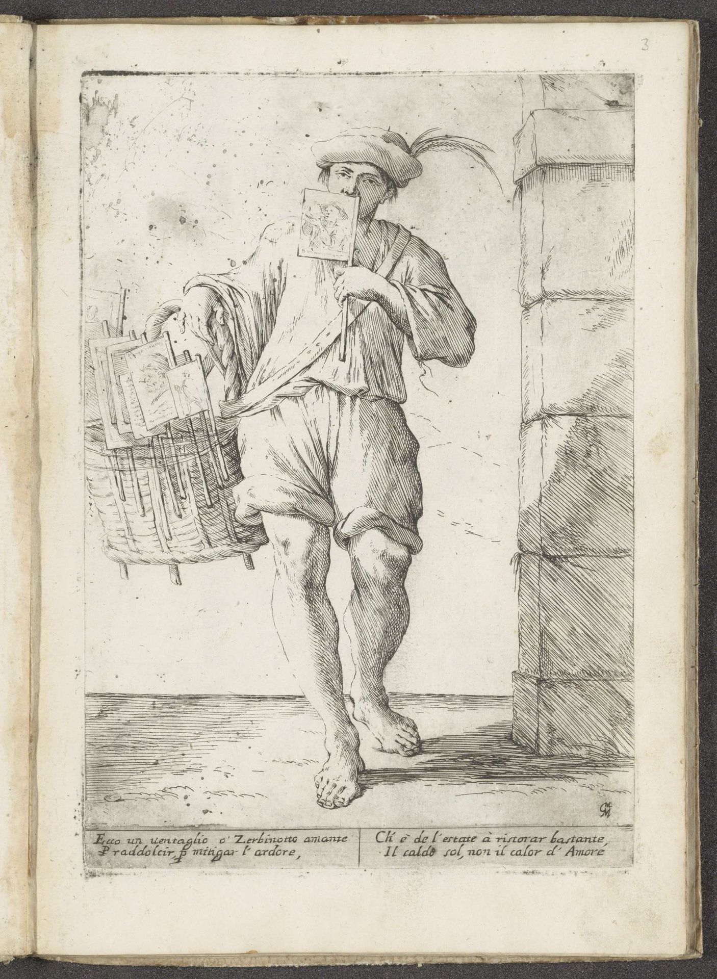 Verkoper van vlaggetjes of waaiers by Giuseppe Maria Mitelli