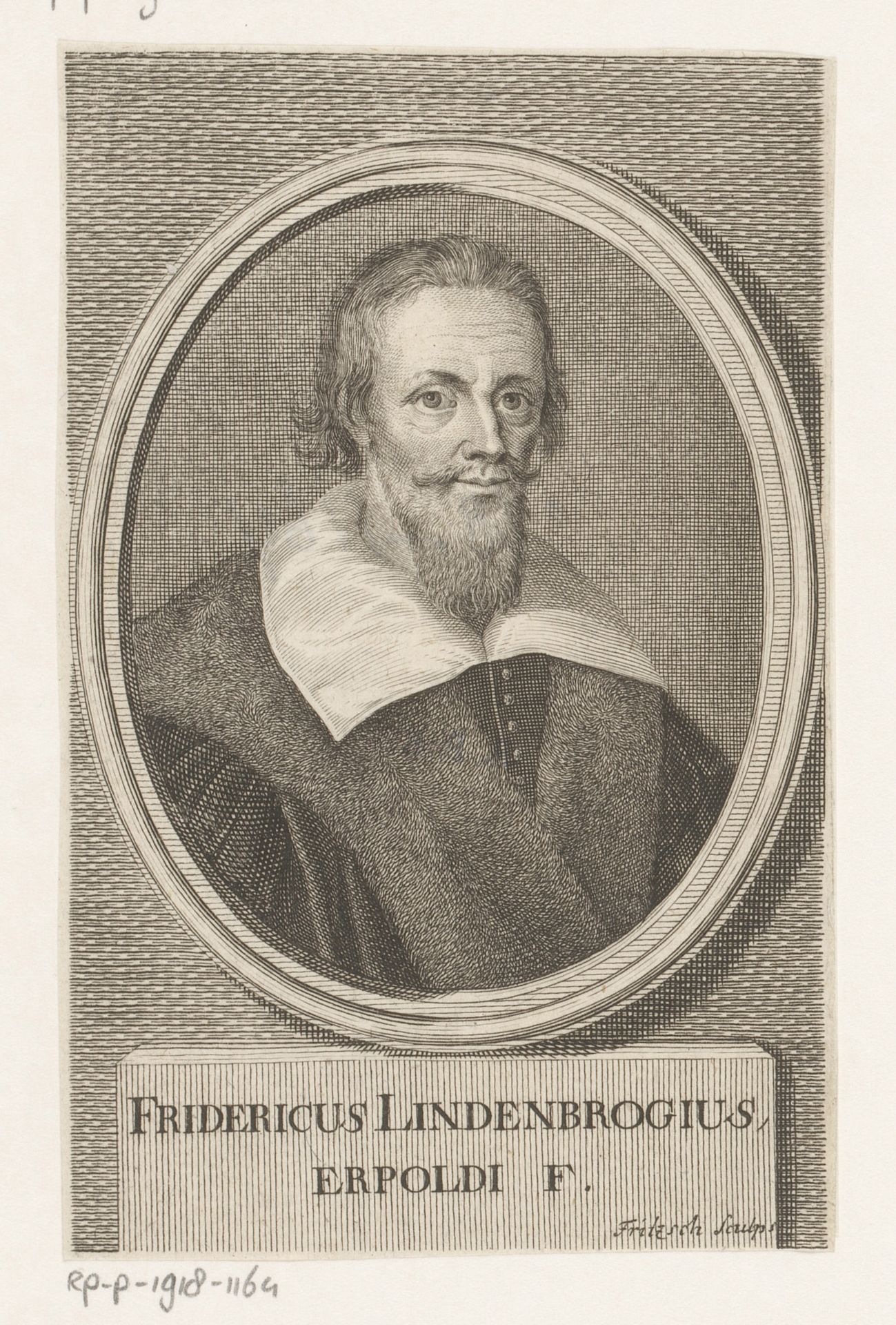 Portret van Friedrich Lindenbrog by Christian Fritzsch