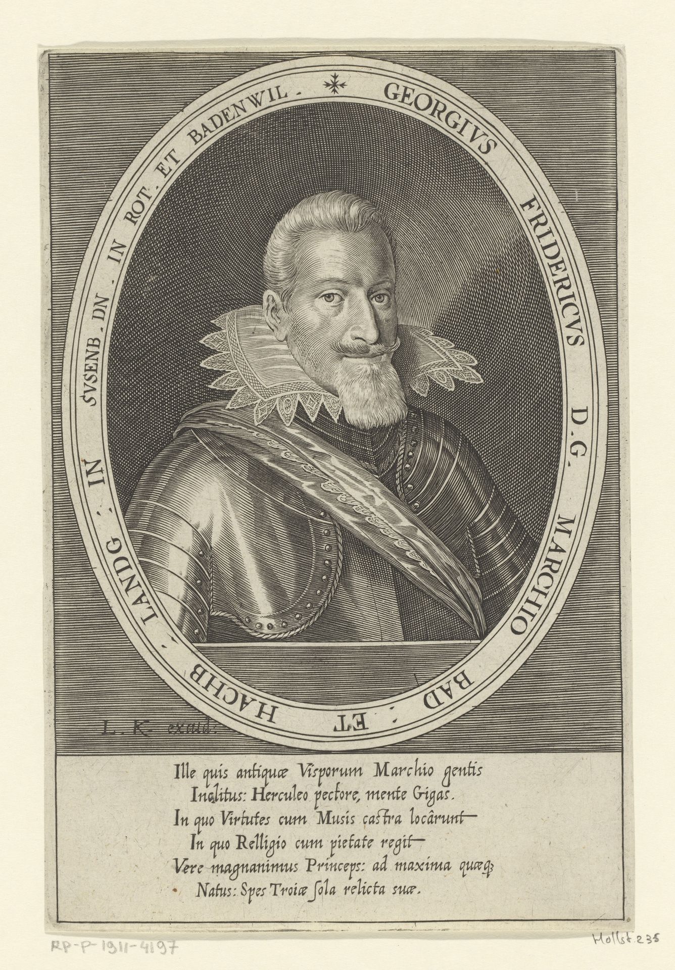 Portret van Georg Friedrich von Baden-Durlach by Lucas Kilian
