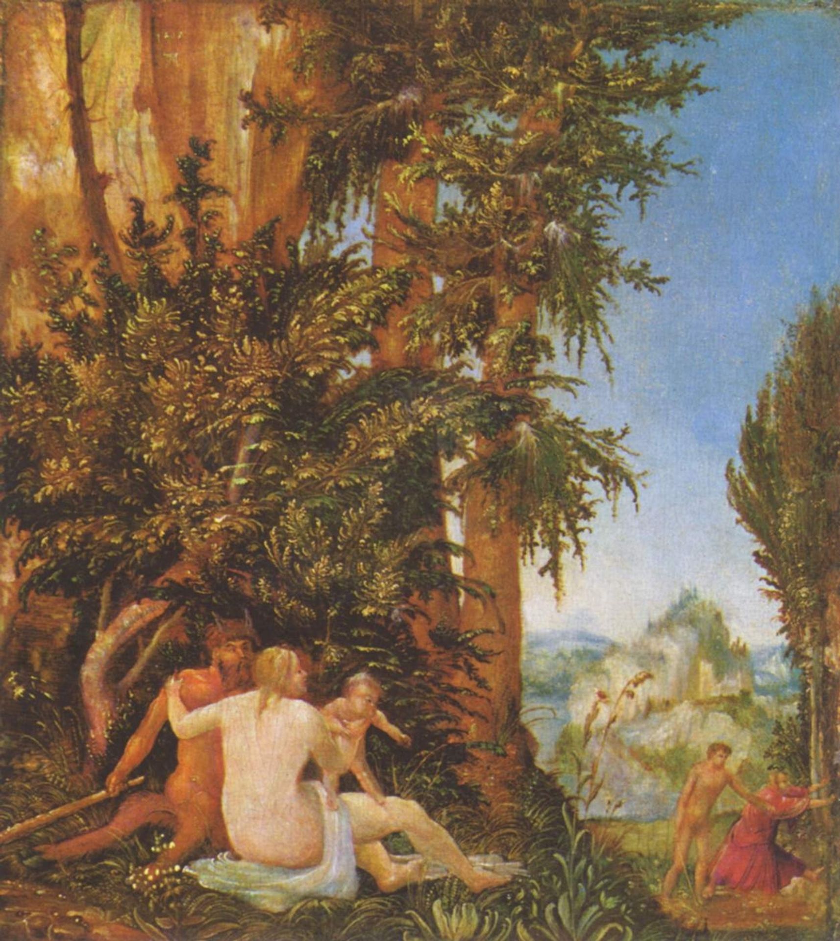 Landscape with Satyrfamilie by Albrecht Altdorfer
