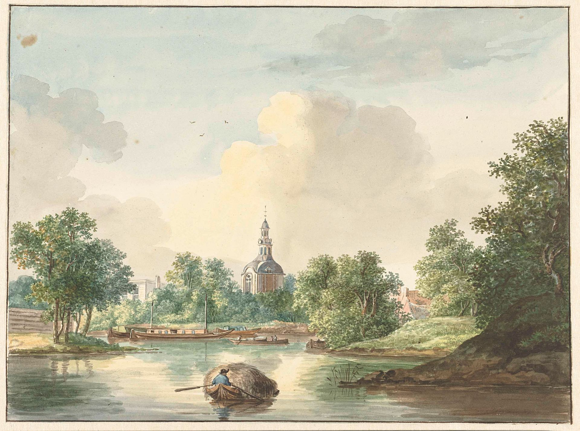 De Hogerwoerdse Poort te Leiden vanaf de Singel gezien by Pieter Gerardus van Os