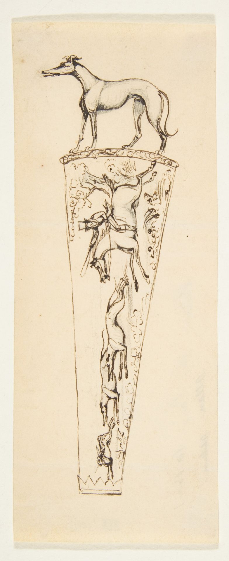 Design for a Vessel with Hunting Scenes by Anonymous