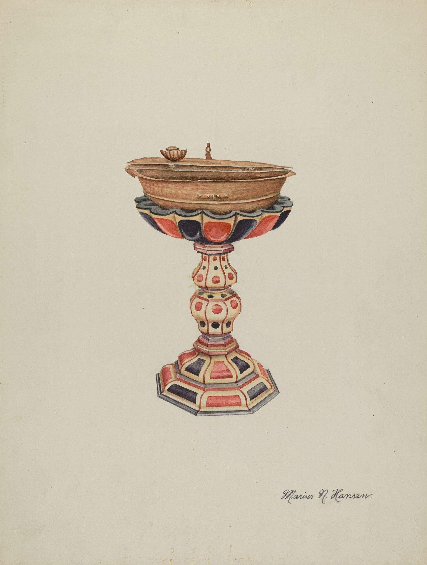 Baptismal Font & Stand by Marius Hansen