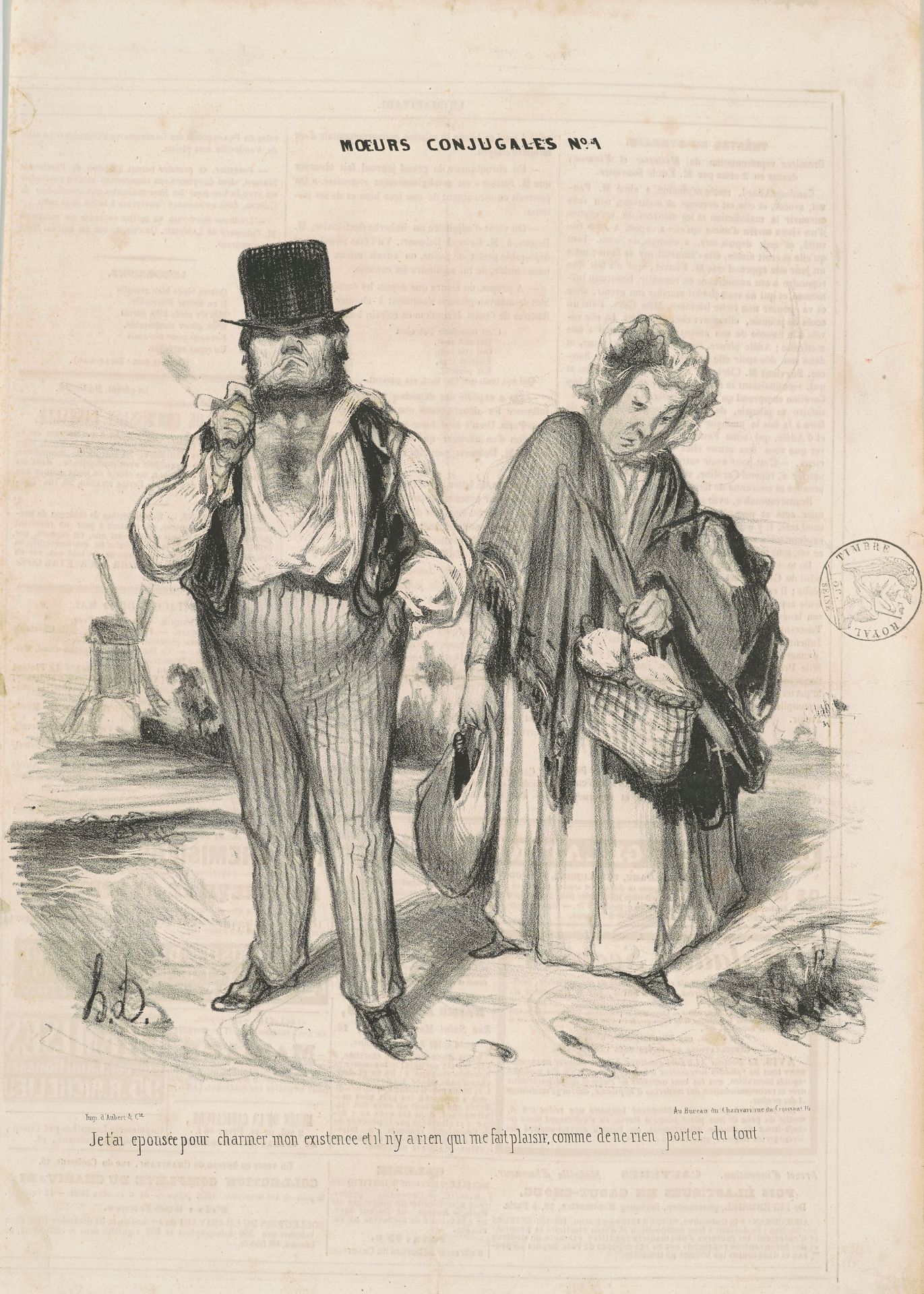 Je t'ai épousé pour charmer mon existence... by Honoré Daumier