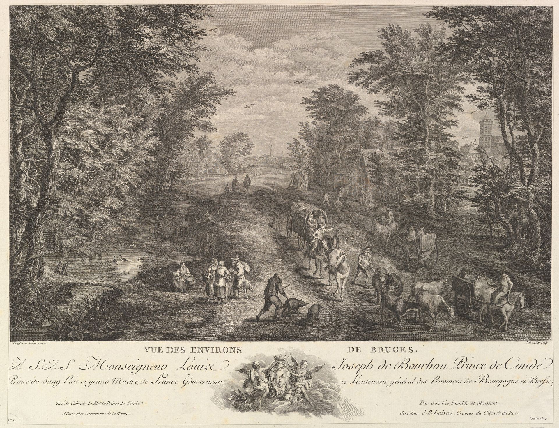 View of the Surroundings of Bruges (Vue des environs de Bruges) by Jacques Philippe Le Bas
