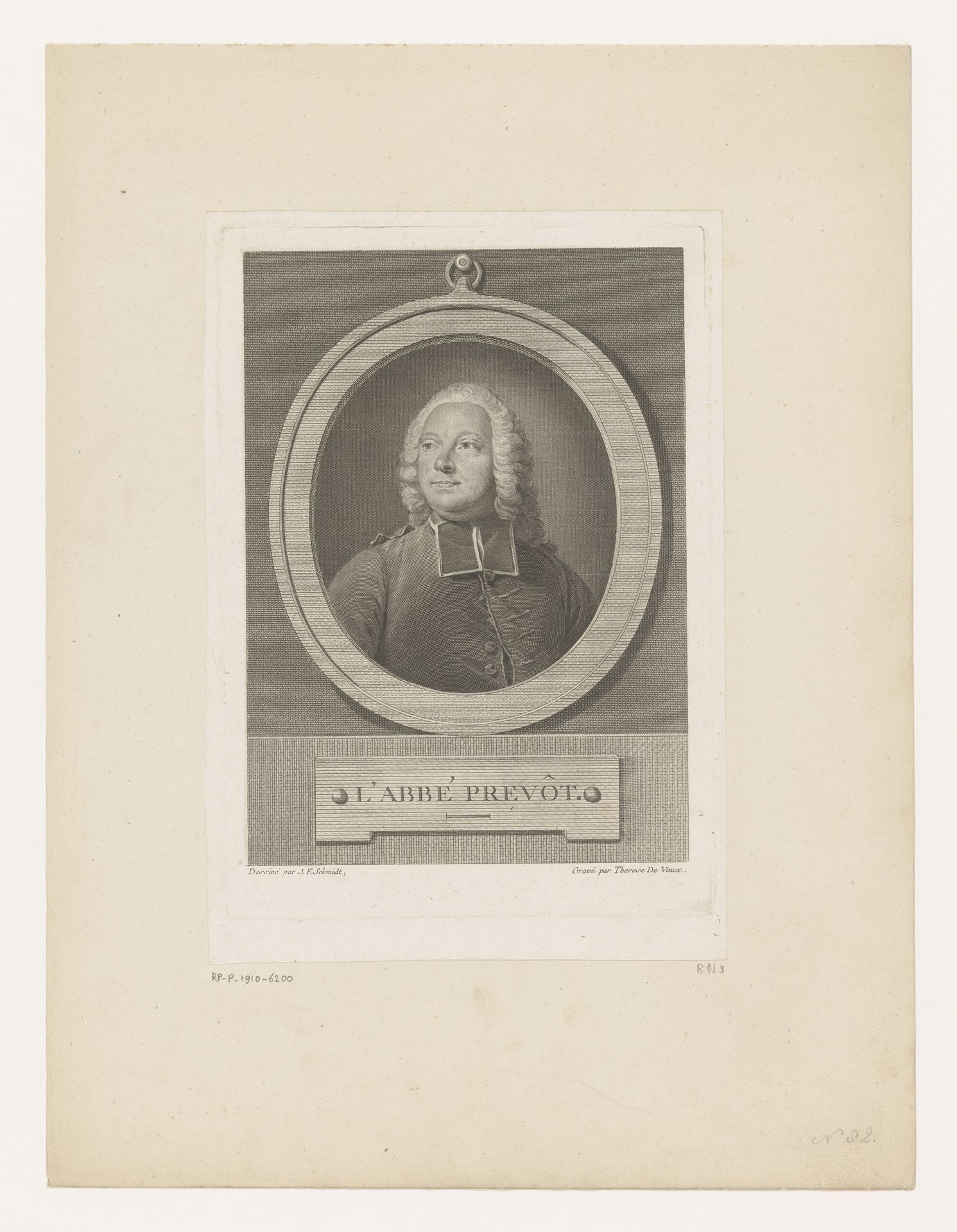 Portret van Antoine François Prévost by Thérèse Devaux
