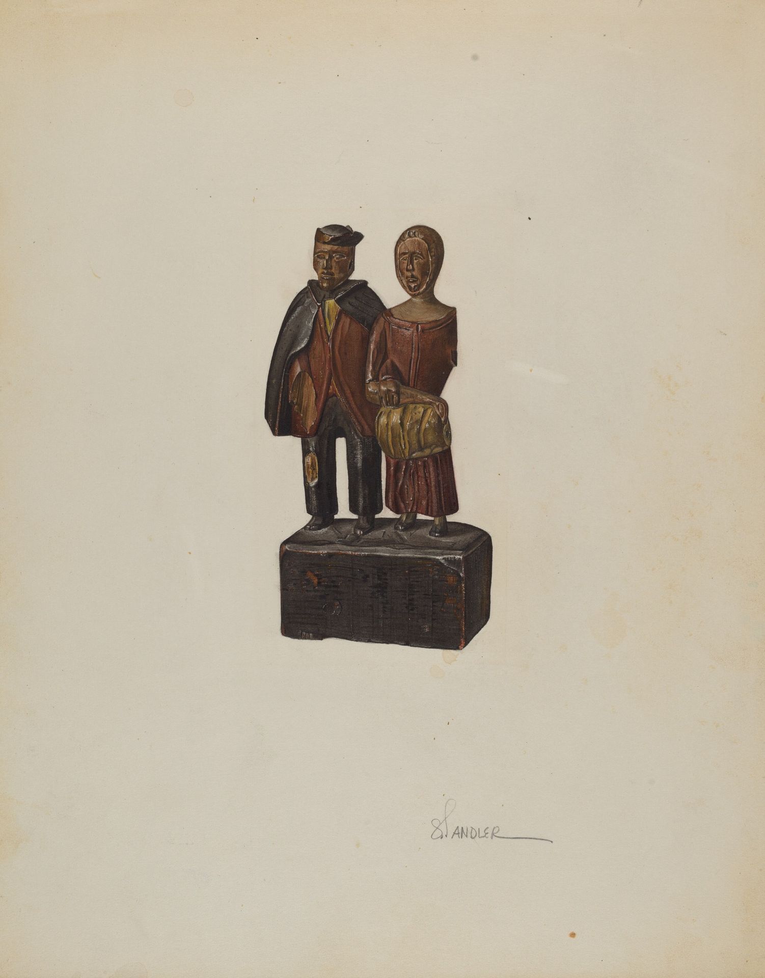 Carved Group: "Mennonites Homeward" by Selma Sandler