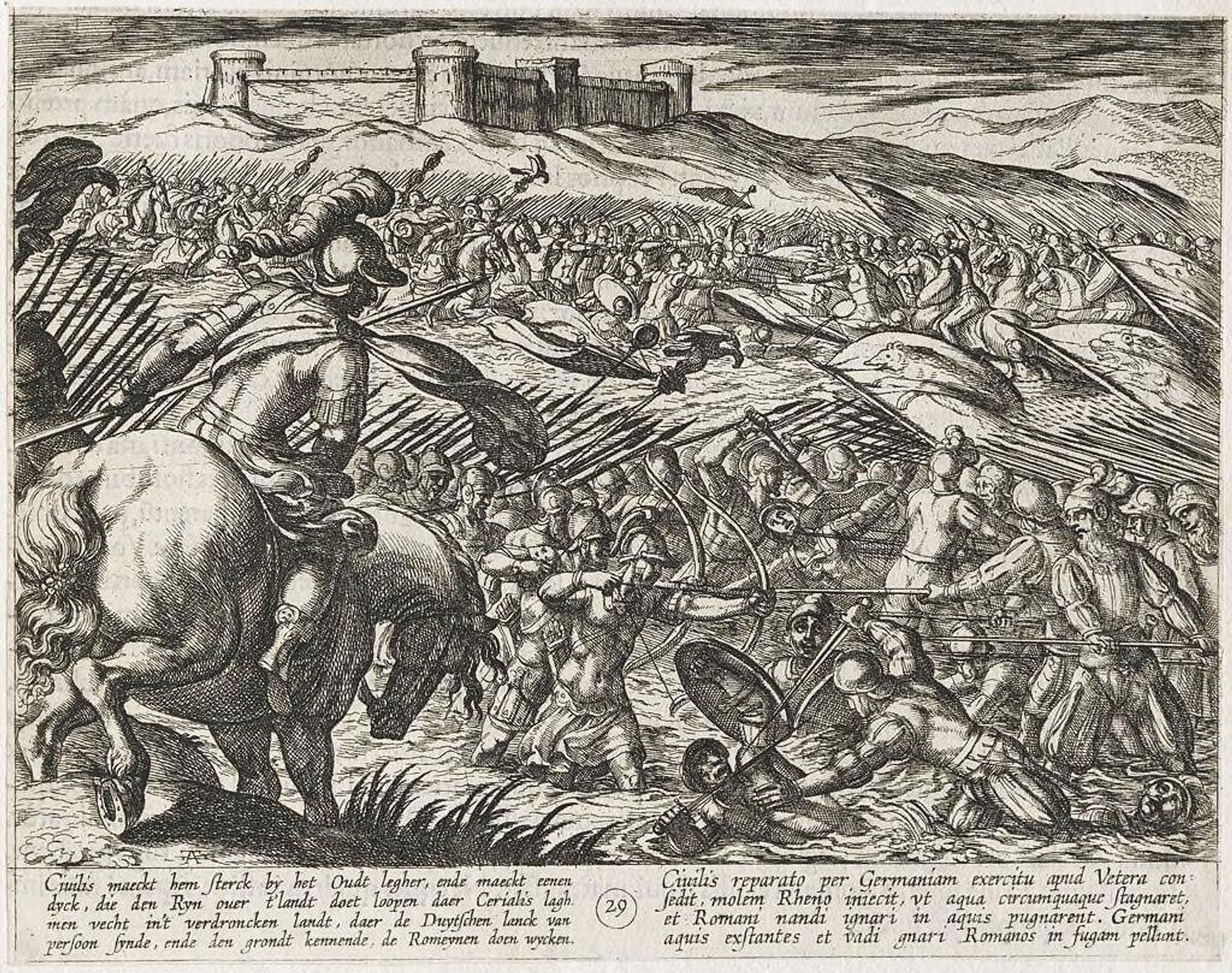 Civilis Floods the Land by Means of Dikes in Defense by Antonio Tempesta