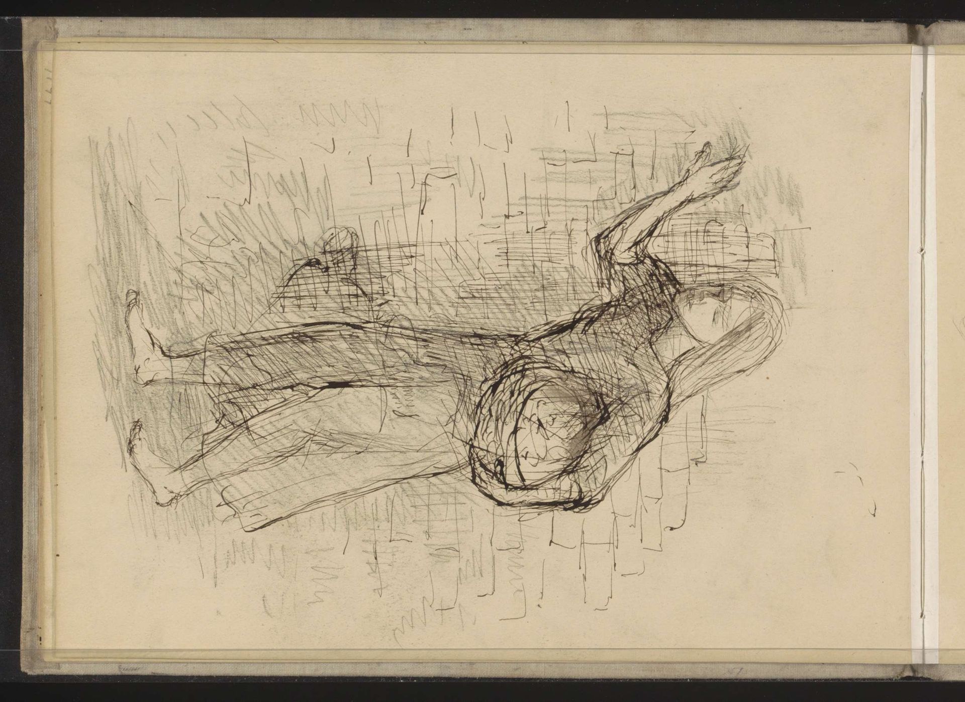 Lopend meisje met een mand onder haar arm by Jozef Israëls